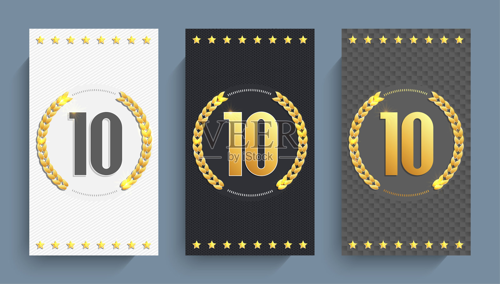 十周年纪念卡片模板插画图片素材