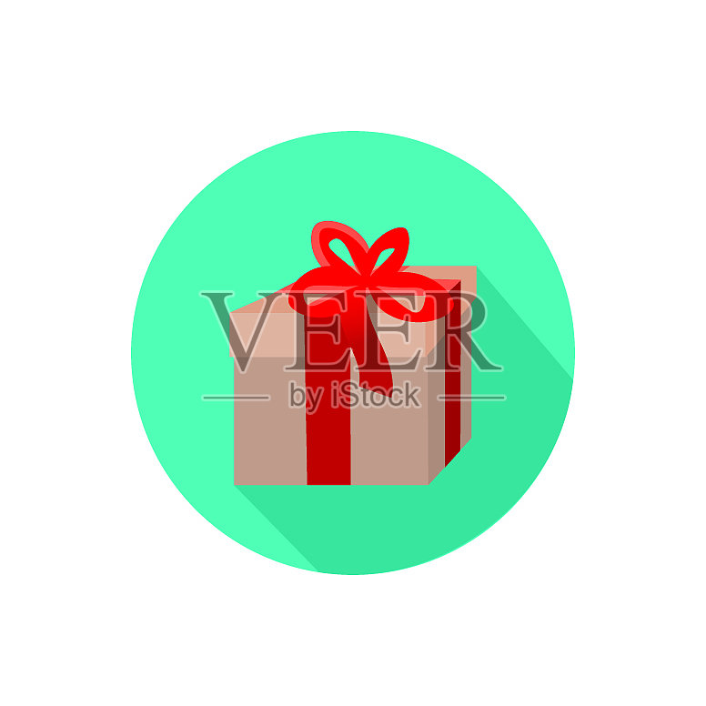 礼物图标孤立在一个白色的背景设计元素图片