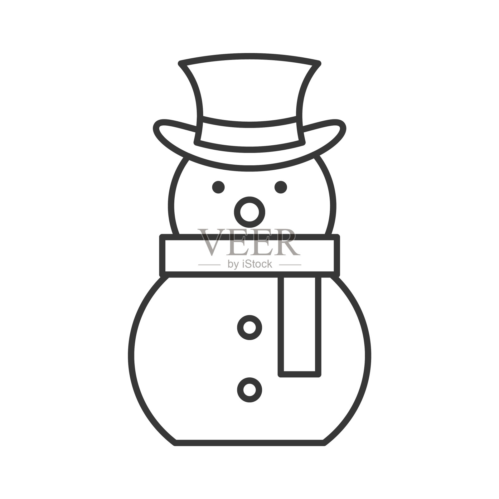 雪人轮廓图标冬季和圣诞节的主题设计元素图片