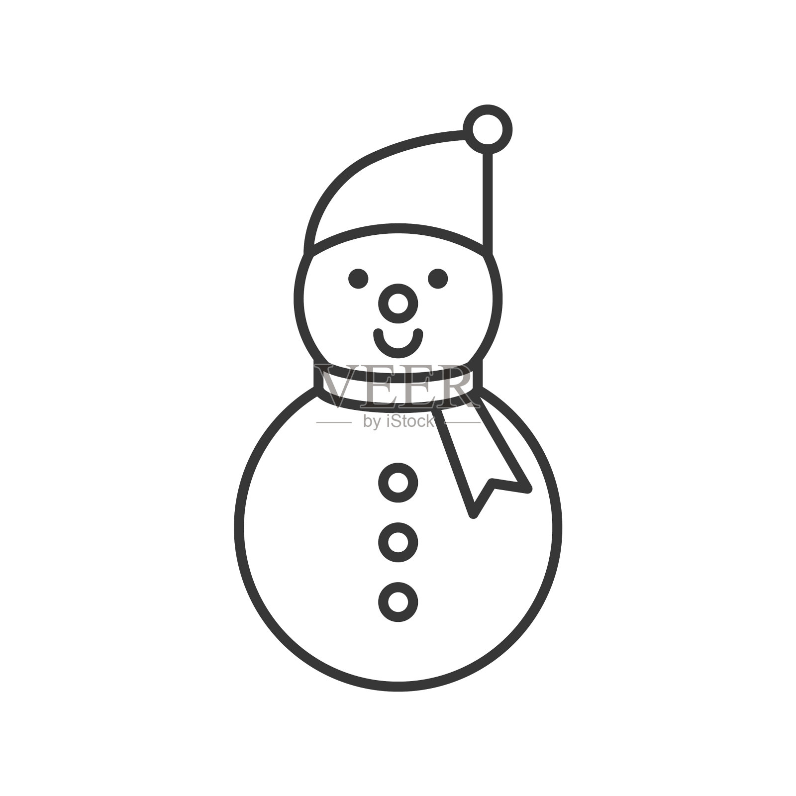 雪人轮廓图标冬季和圣诞节的主题图标素材