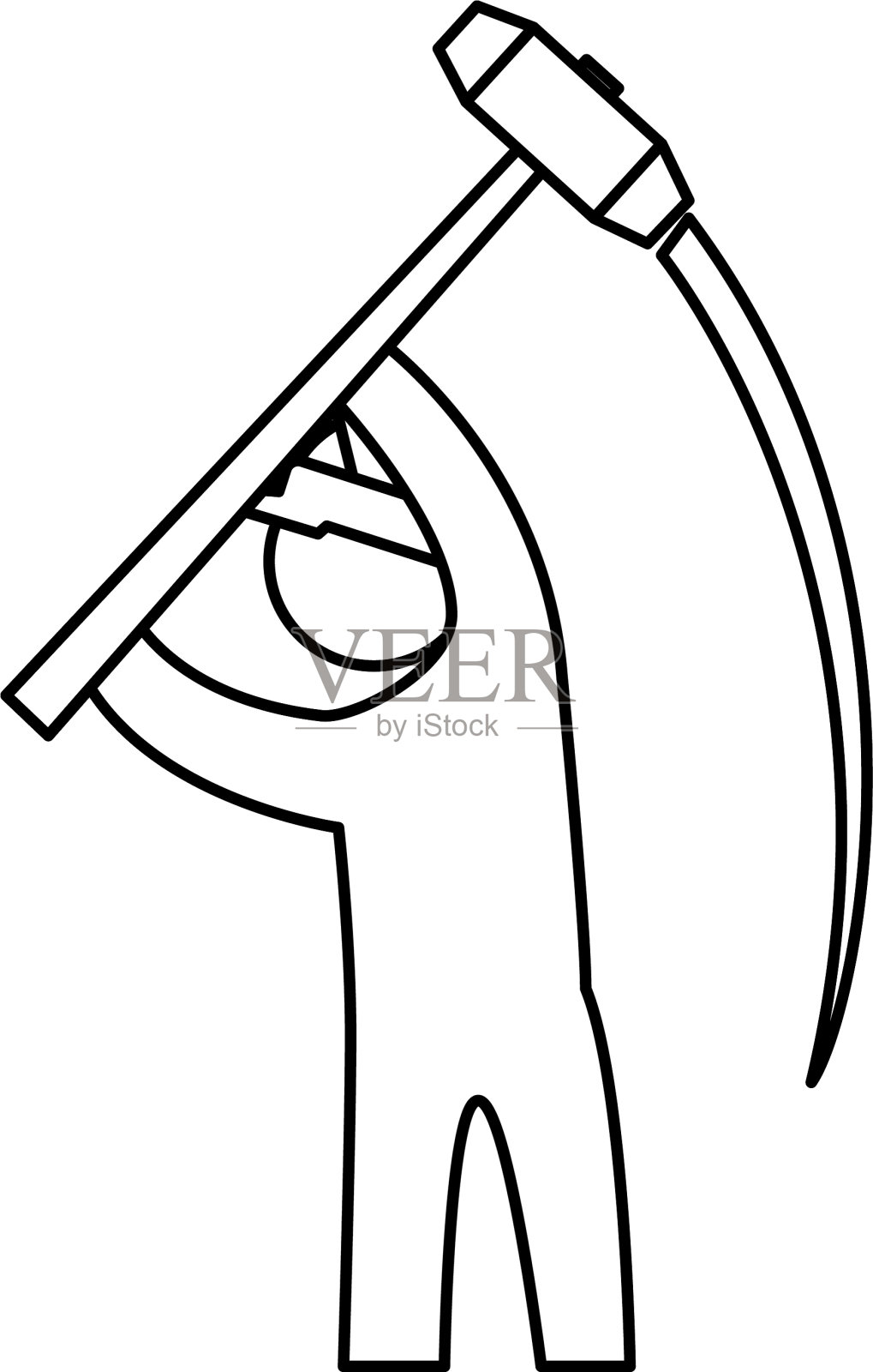 工人施工轮廓设计元素图片