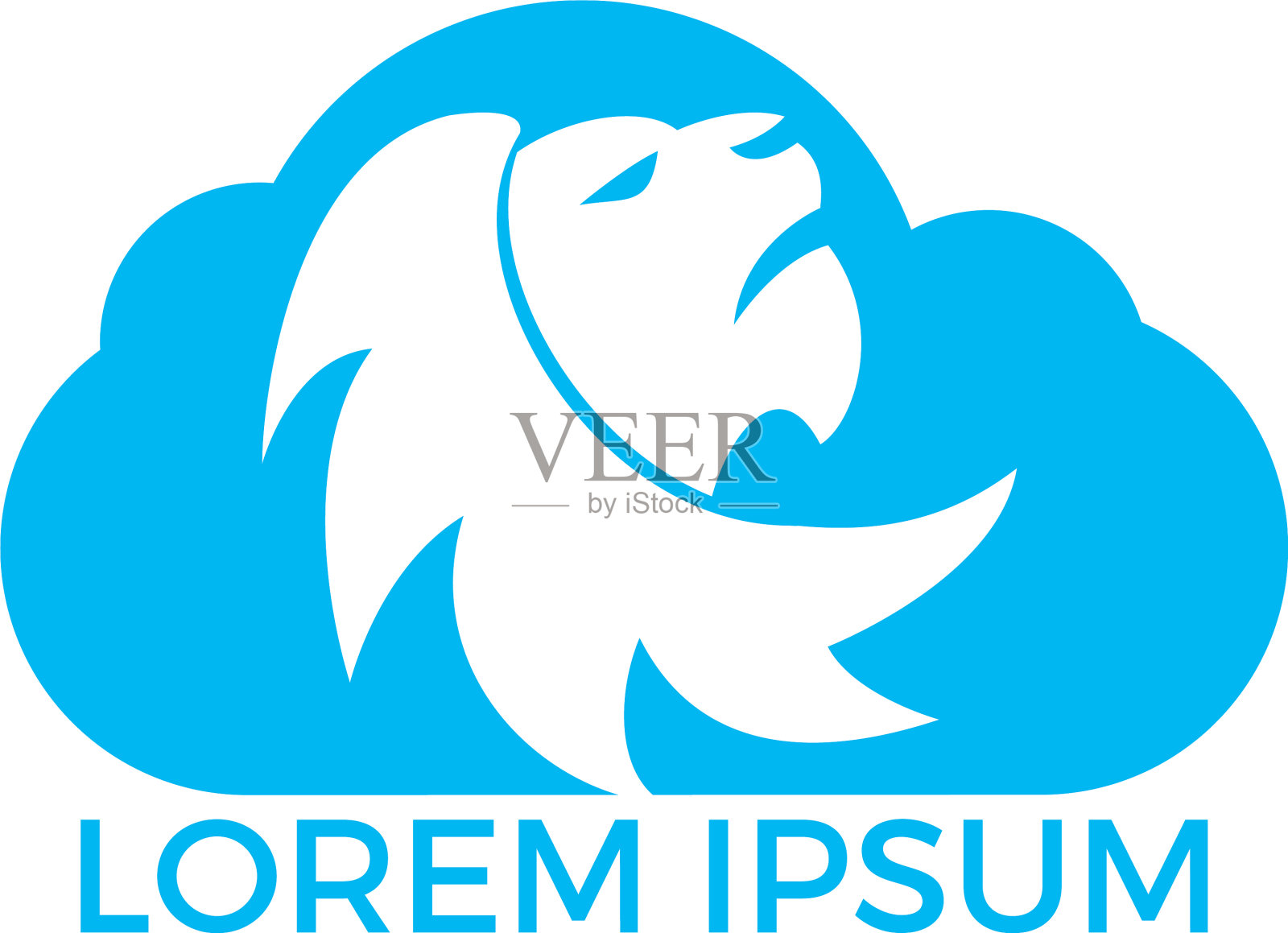 狮子头和云标志设计元素图片