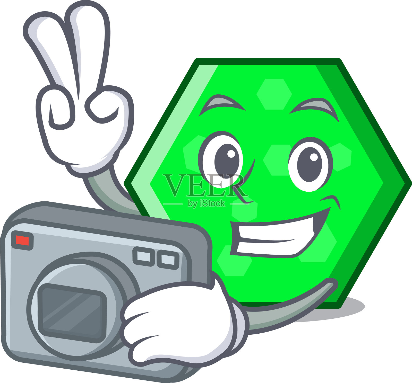 摄影师八角卡通造型的吉祥物设计元素图片