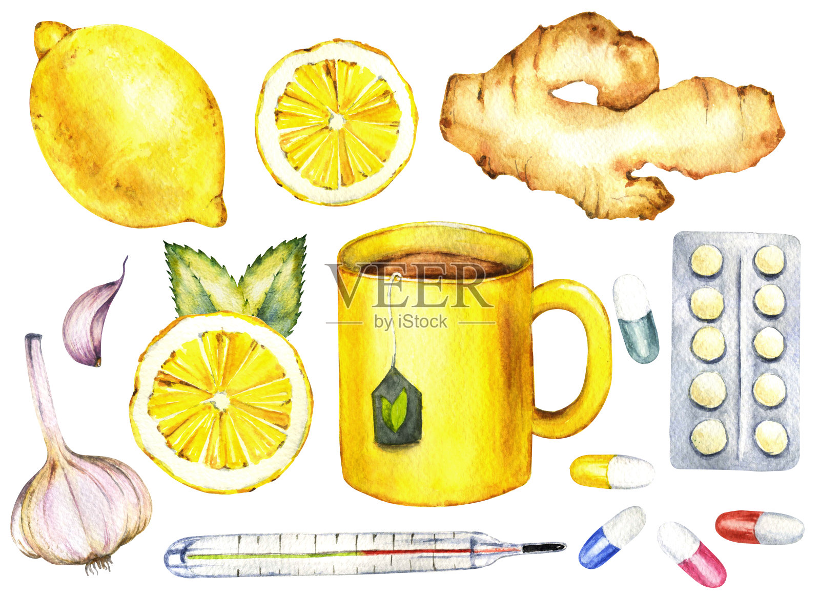 流感插画图片素材