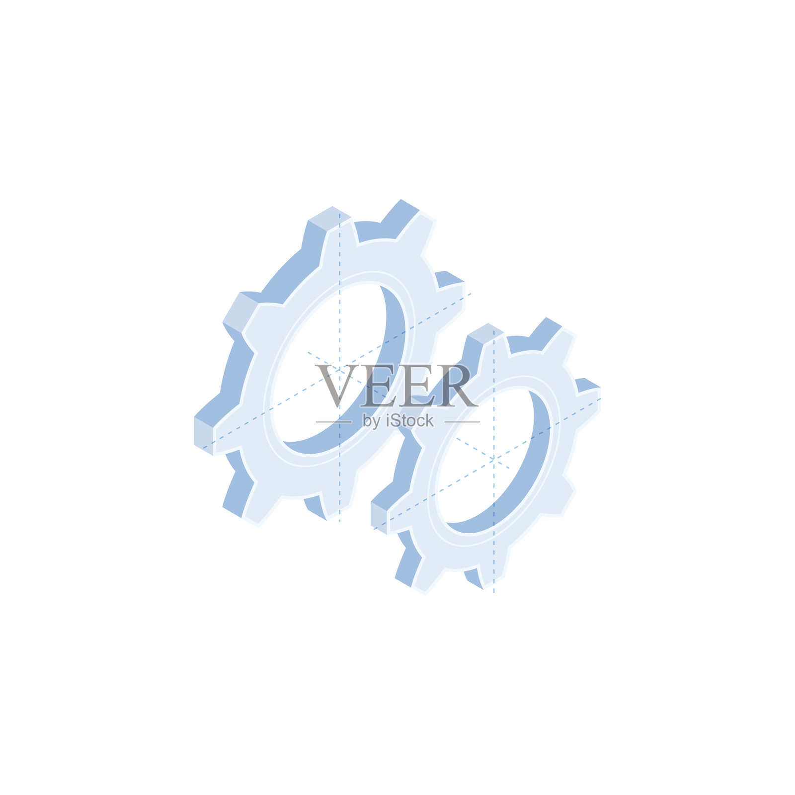 两个齿轮等距图标图标素材