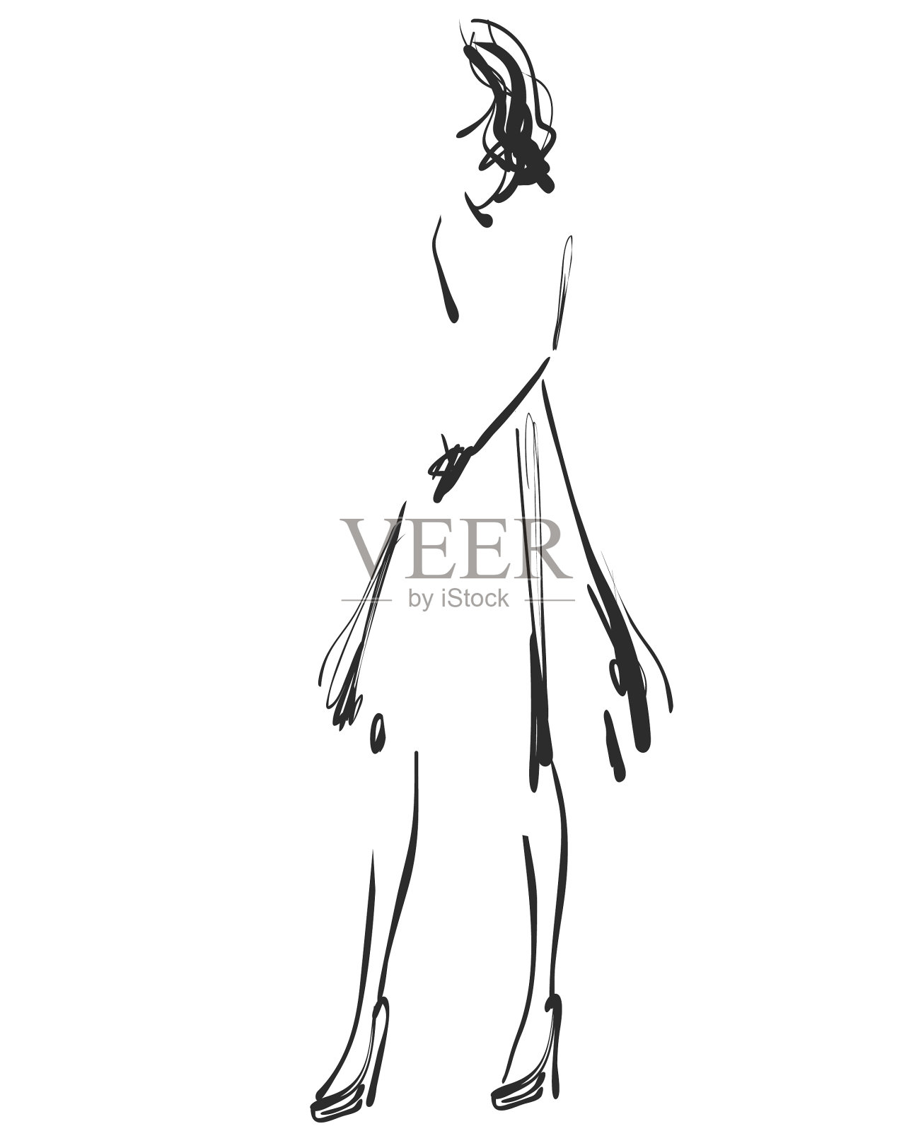 美丽的年轻女孩为设计时装模特设计元素图片