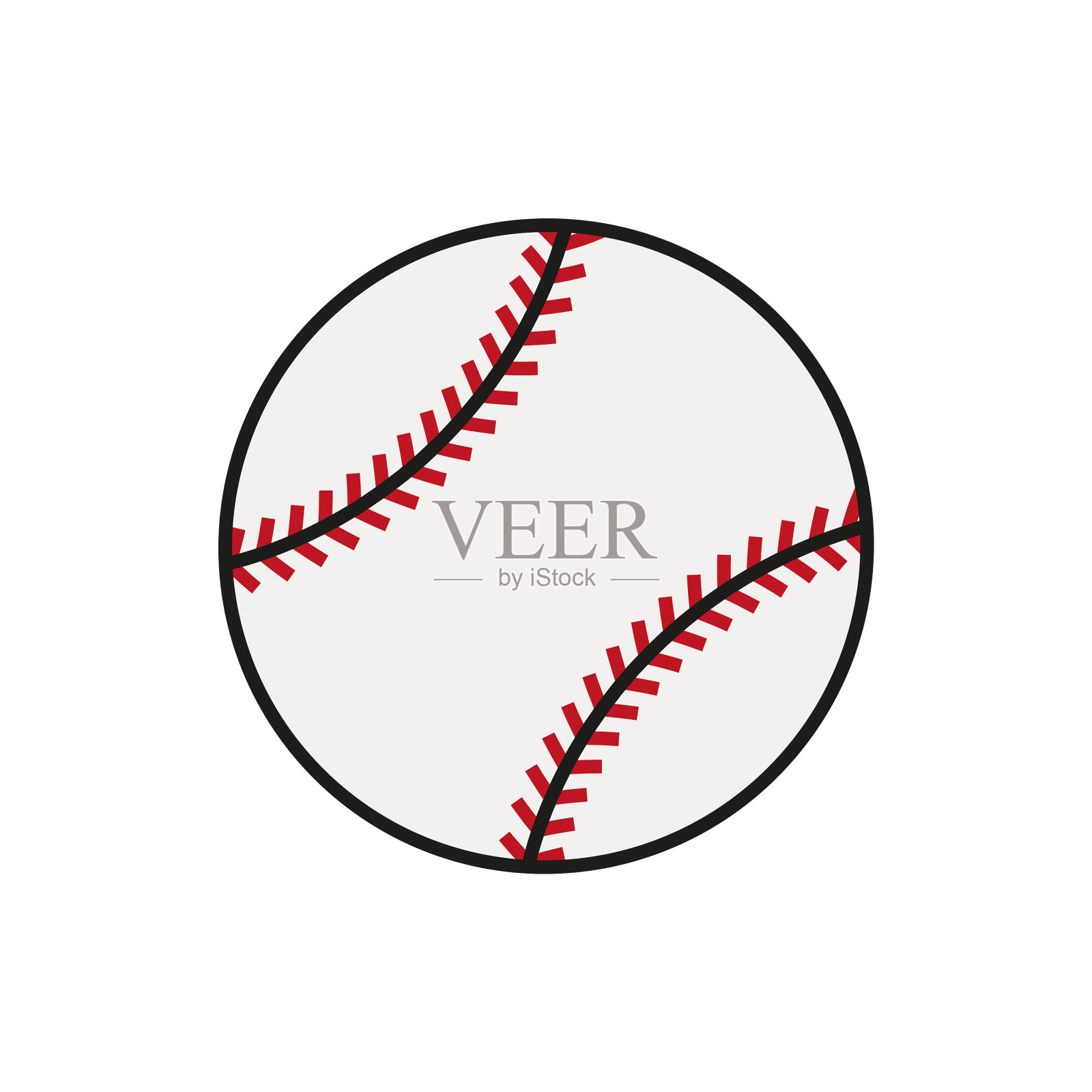 棒球线艺术图标上的白色背景图标素材