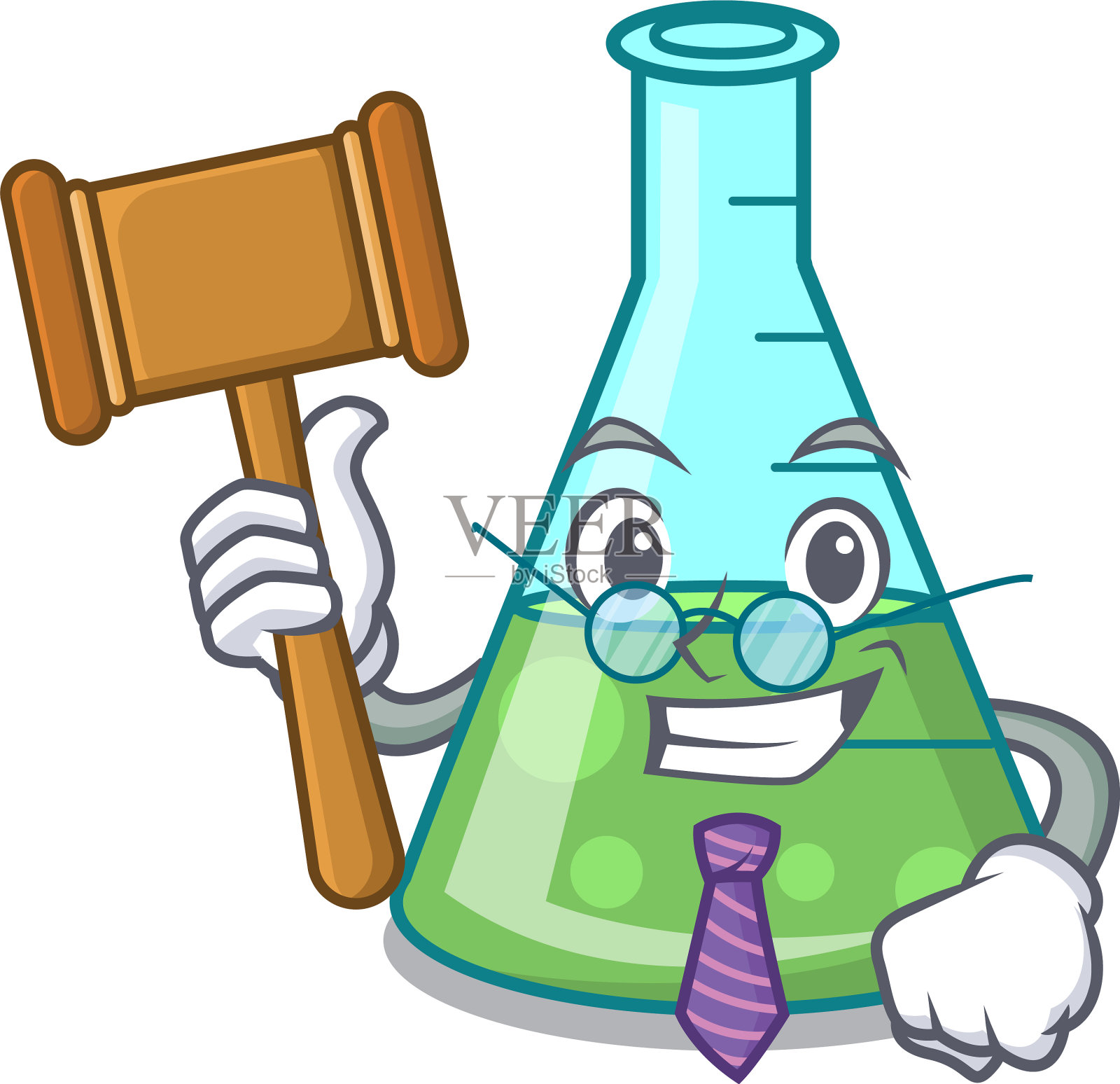 评委科学烧杯吉祥物卡通设计元素图片
