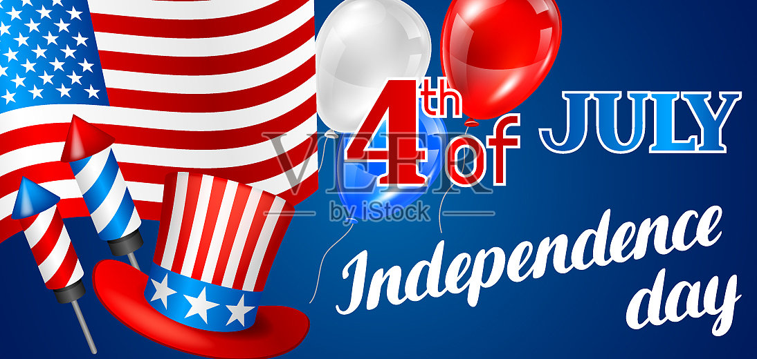 7月4日美国独立日横幅设计模板素材
