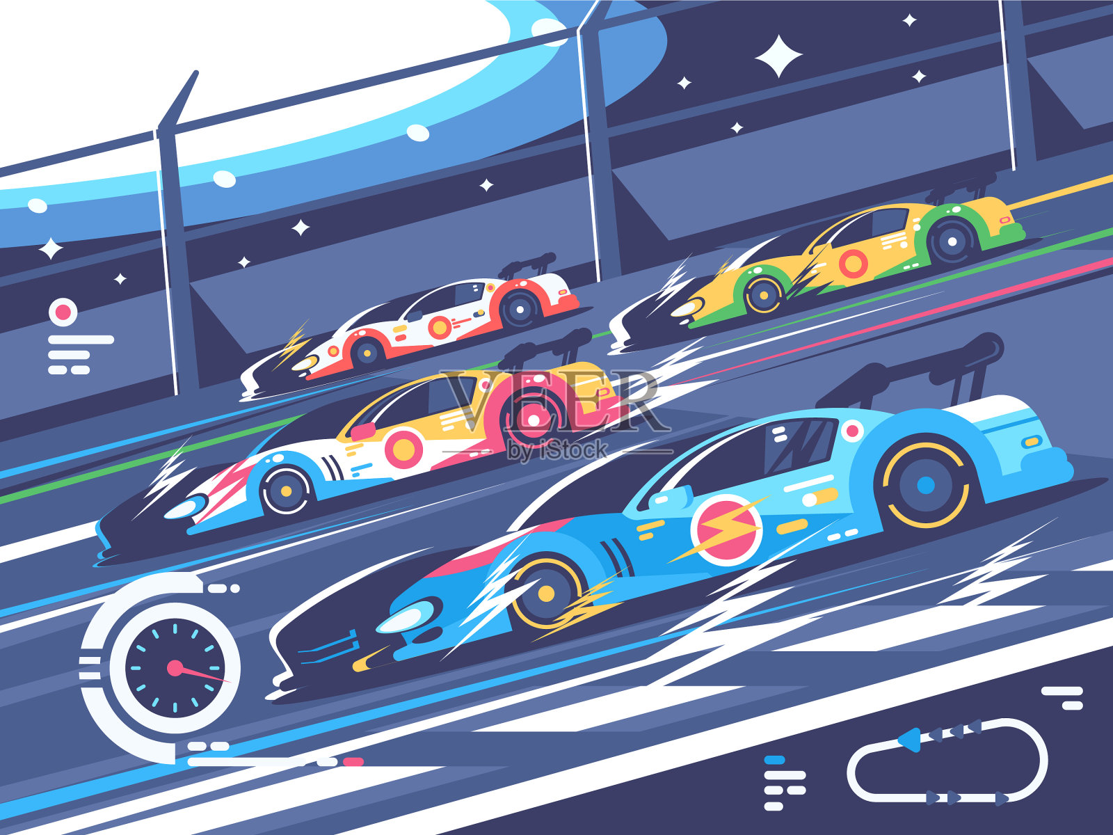 跑车比赛插画图片素材