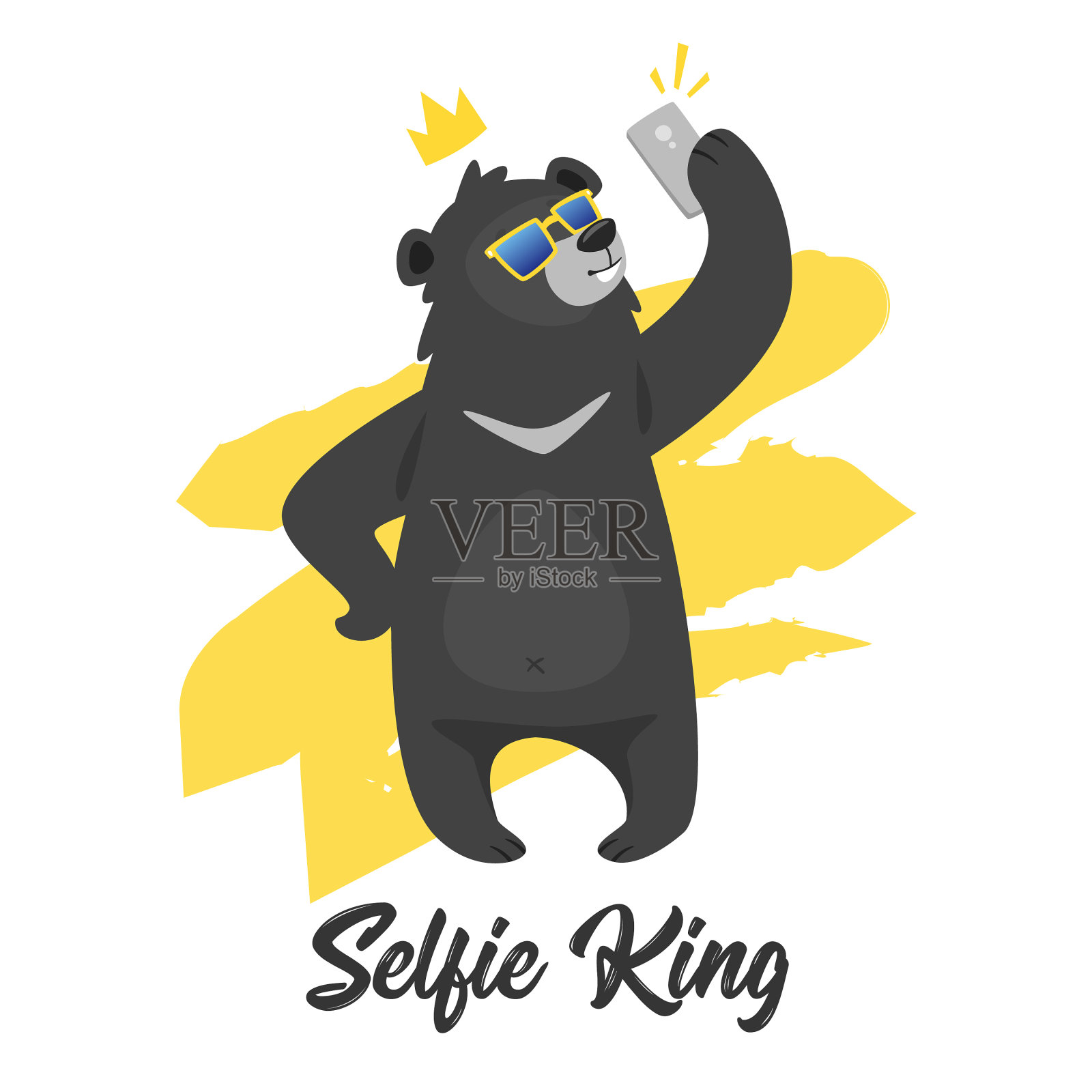 黑熊设计的t恤设计元素图片