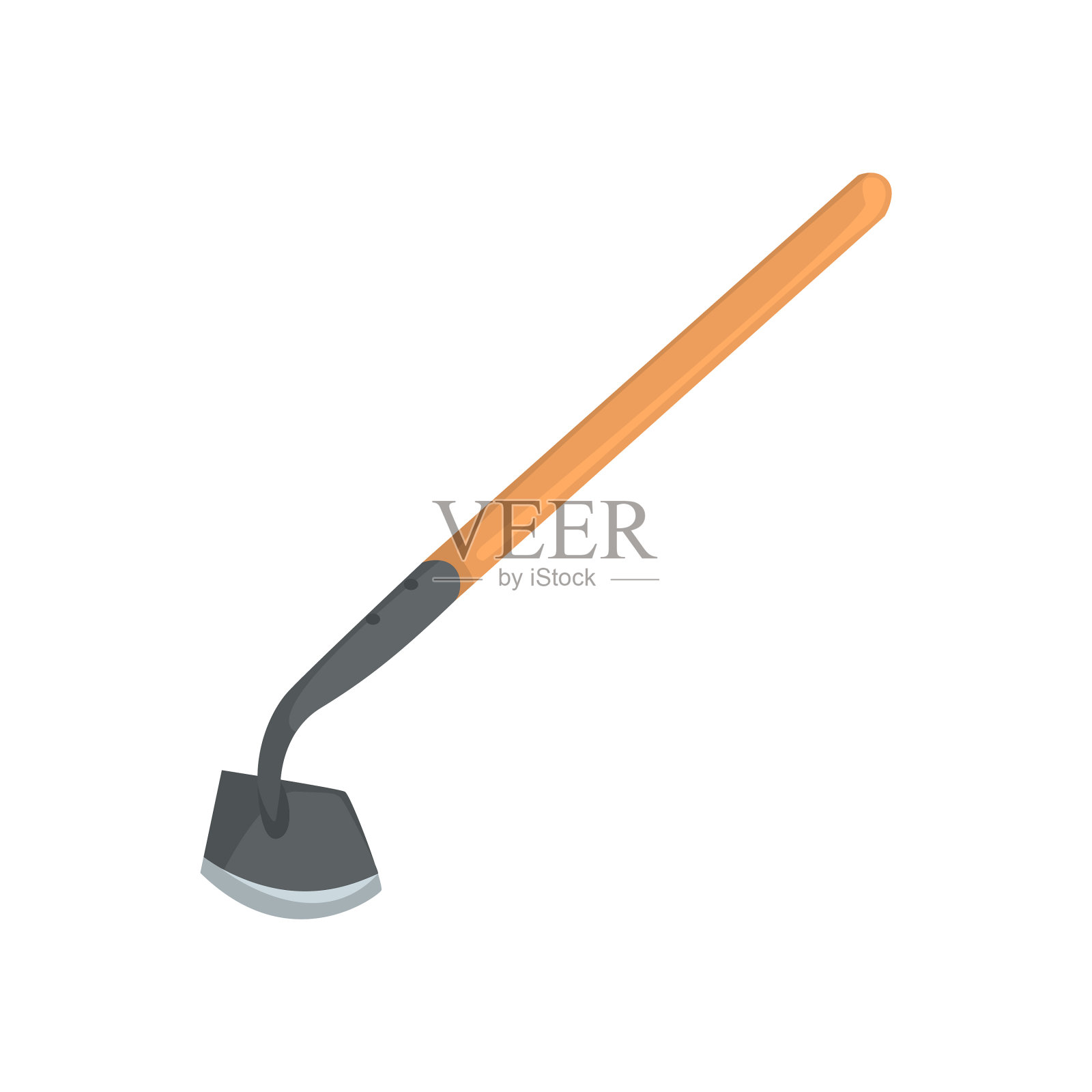 园艺锄头卡通农业工具设计元素图片