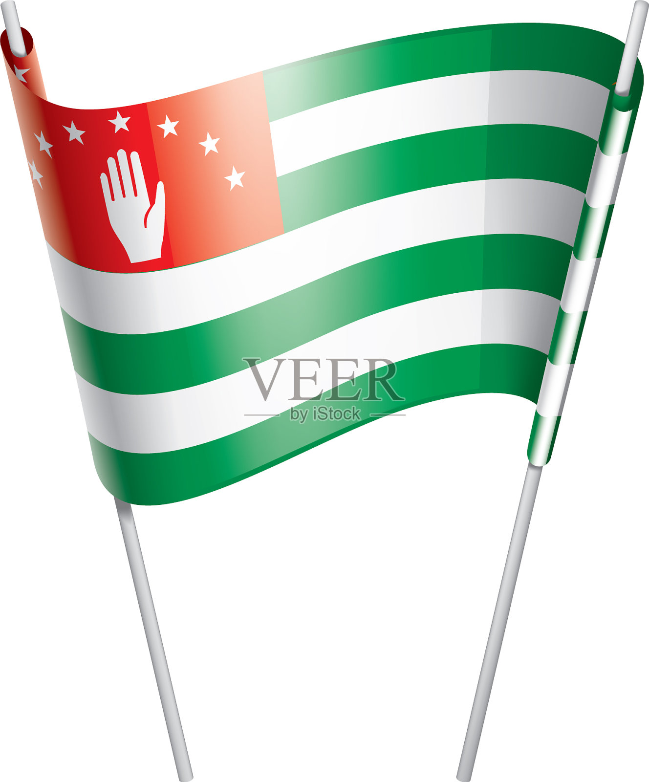 一面白色的阿布哈兹国旗设计元素图片