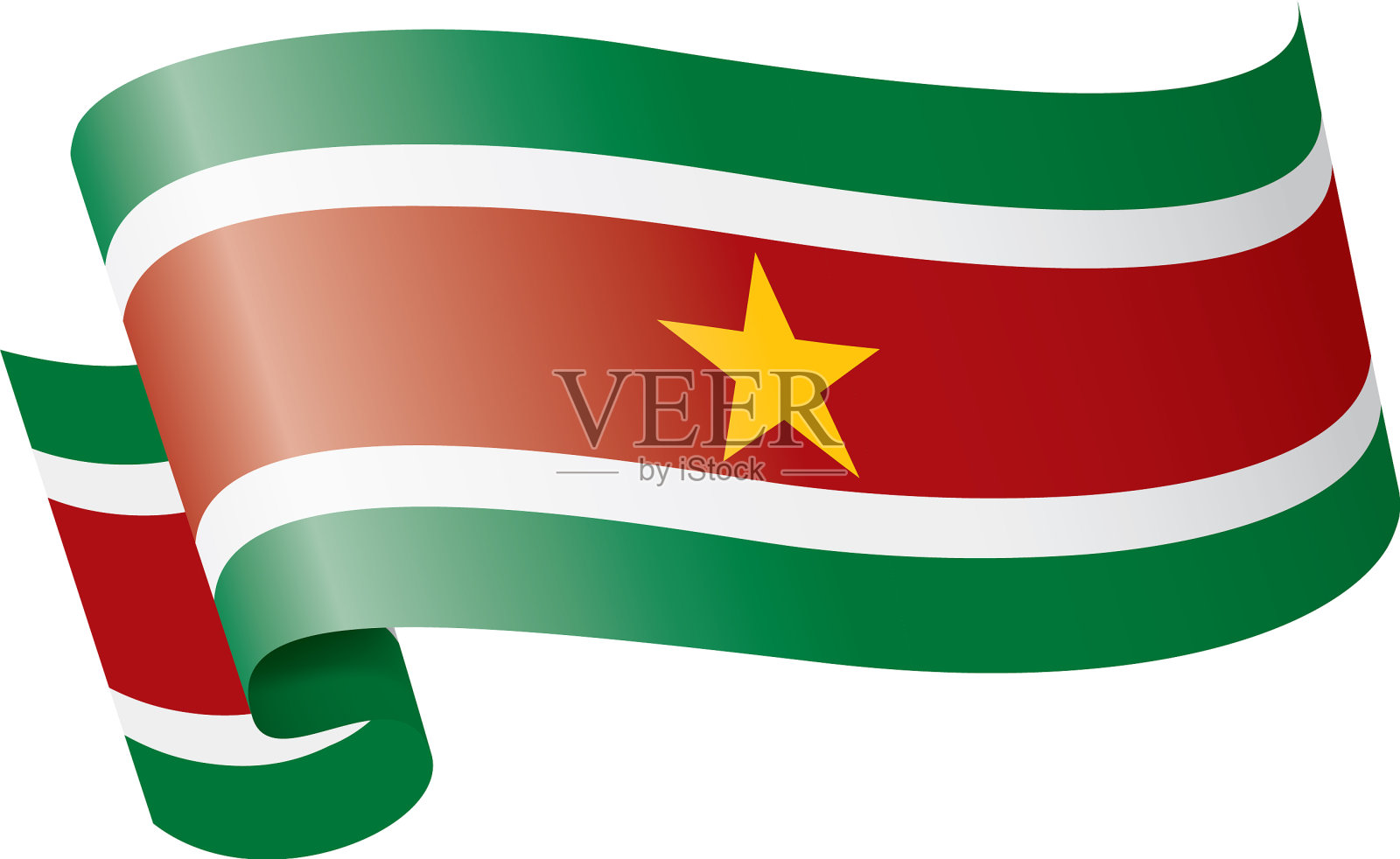 白色的苏里南国旗设计元素图片