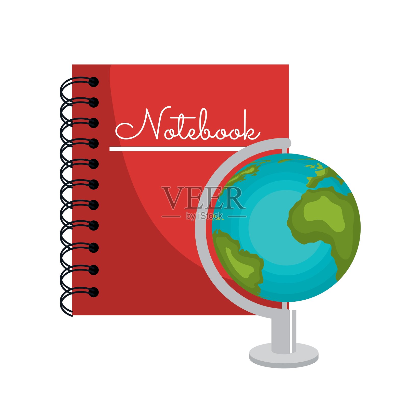 漫画书和全球世界图形设计元素图片