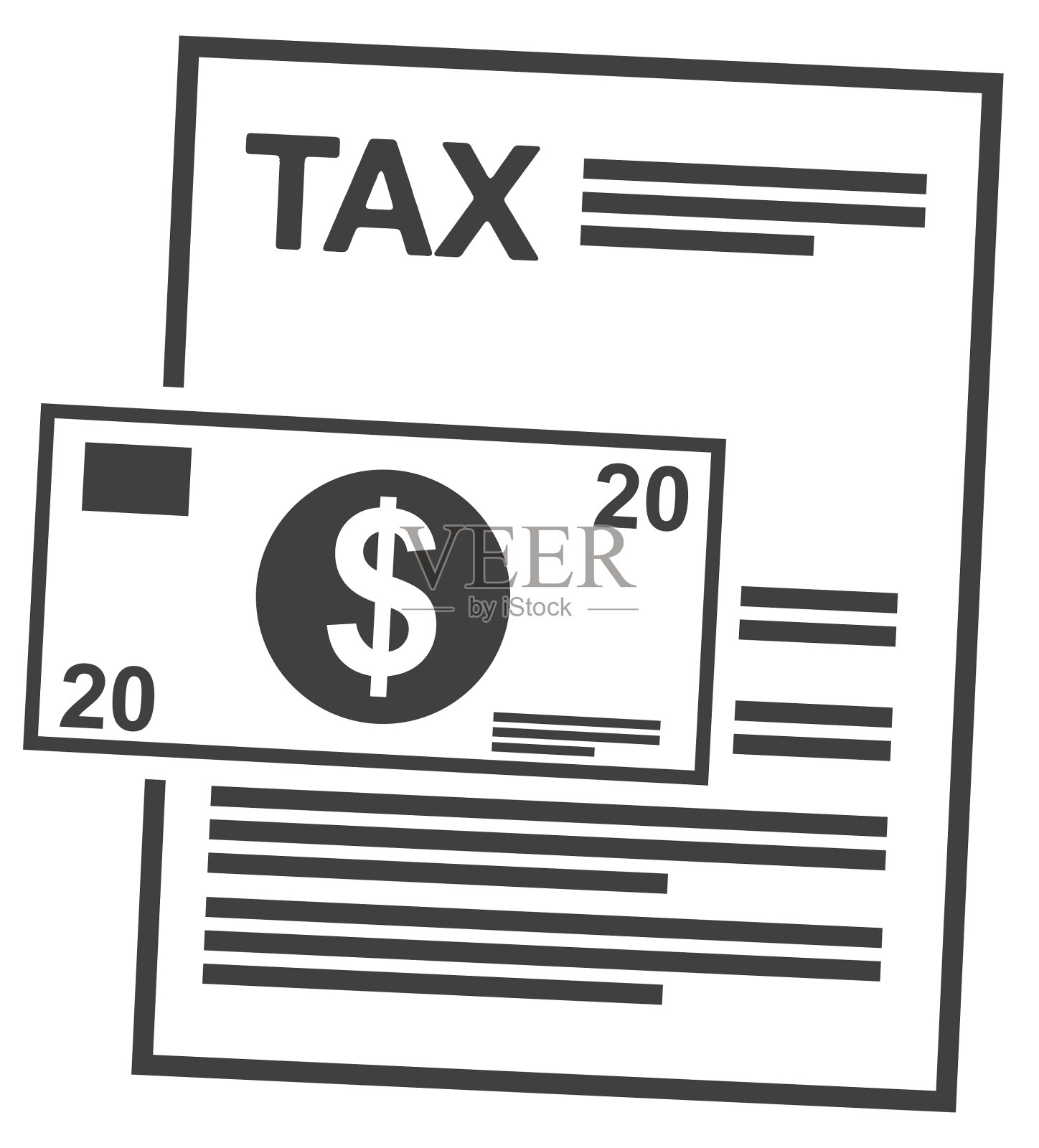 税务收据纸质凭证设计元素图片