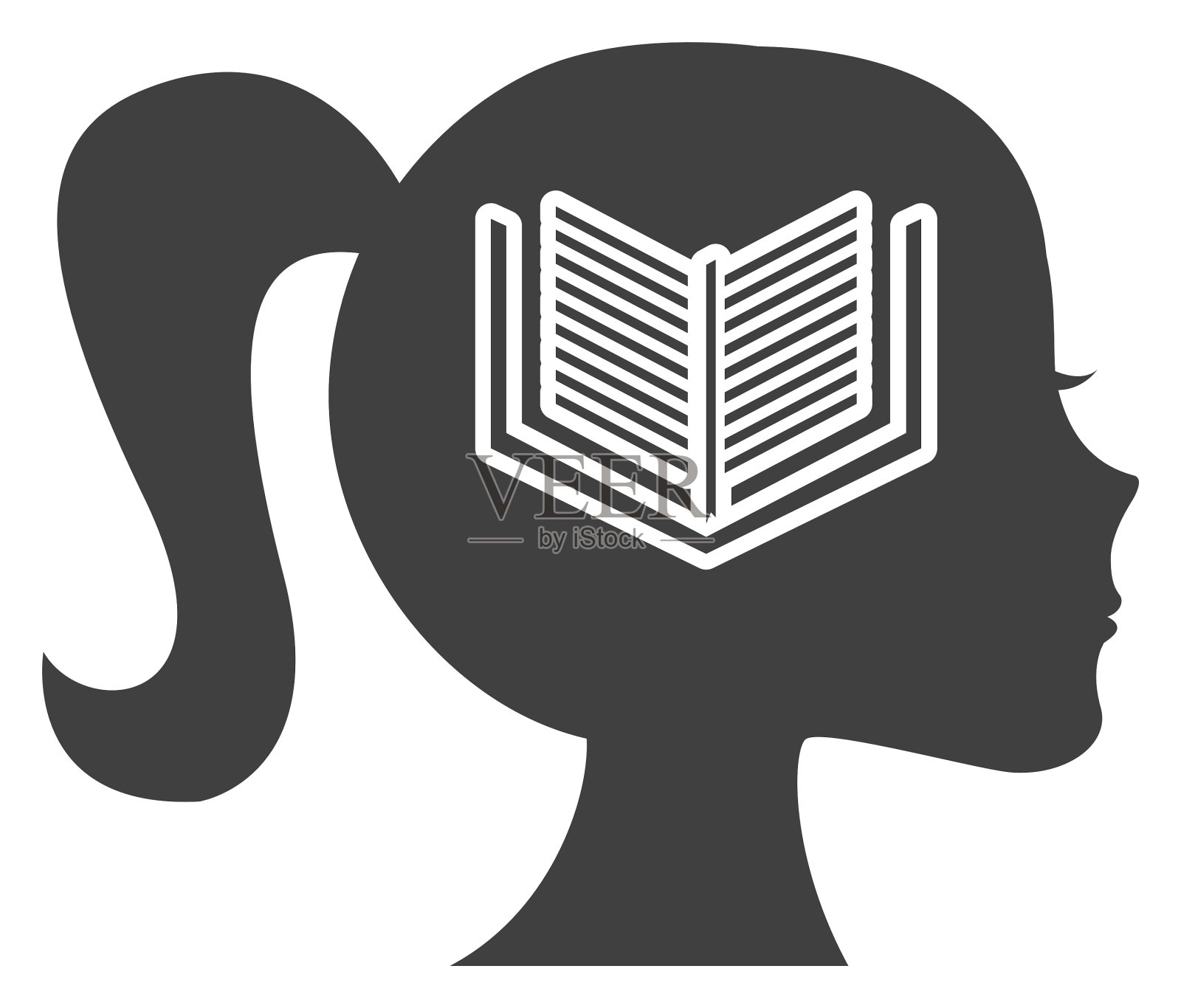 头部轮廓人类与教育图标设计元素图片