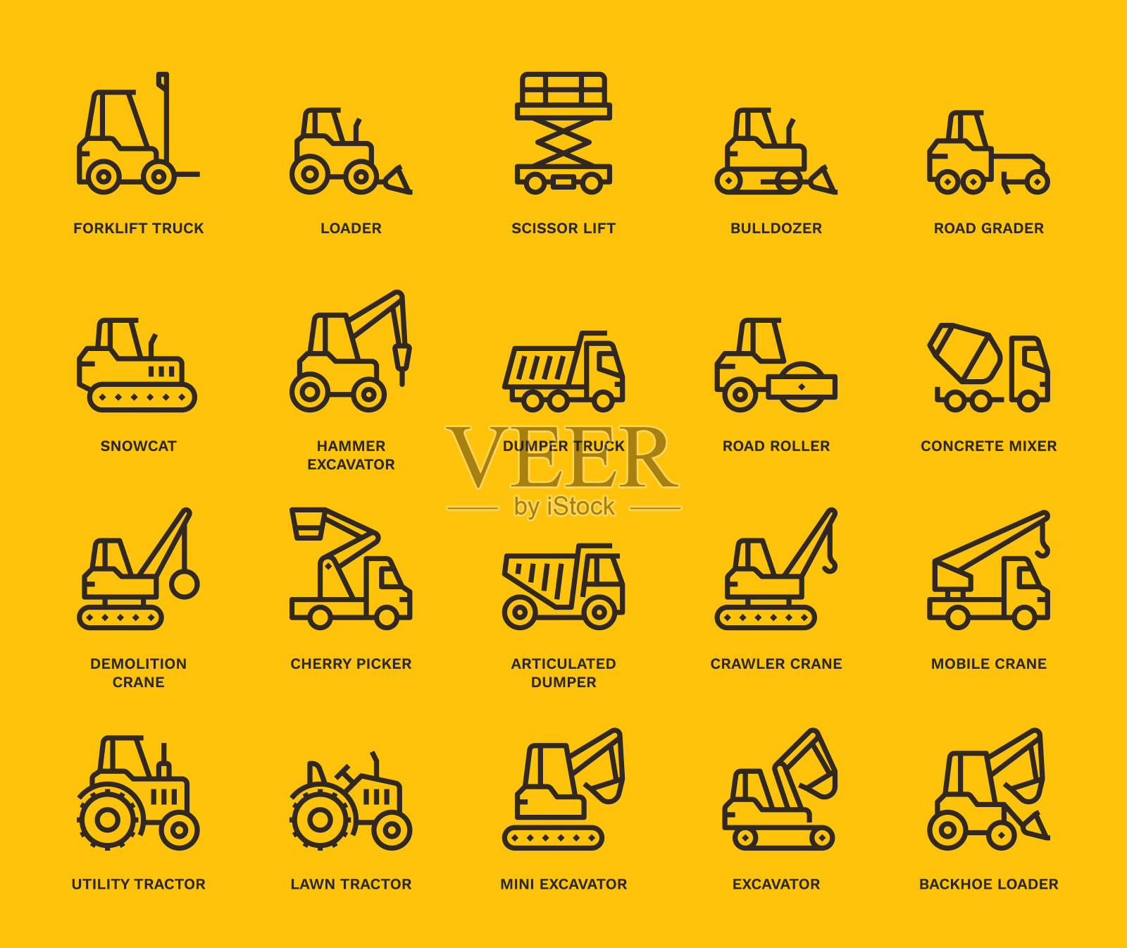 工业车辆图标插画图片素材