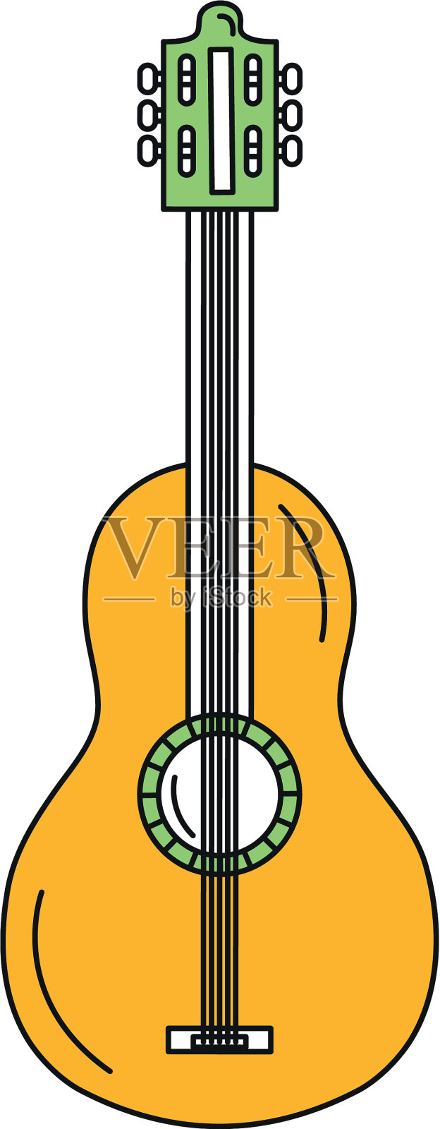 吉他乐器孤立图标设计元素图片