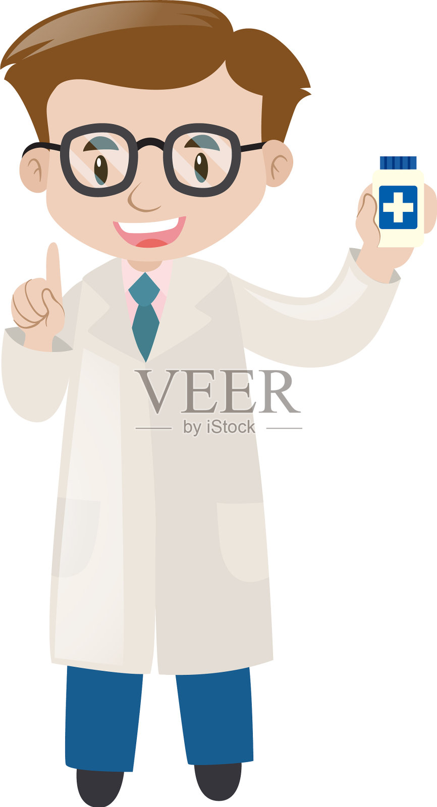 男医生拿着一瓶药设计元素图片