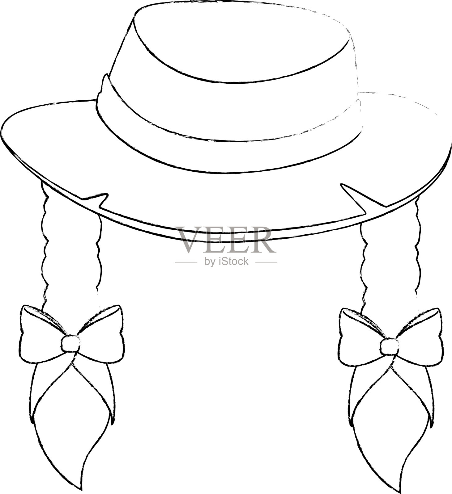 帽子与发辫图标设计元素图片