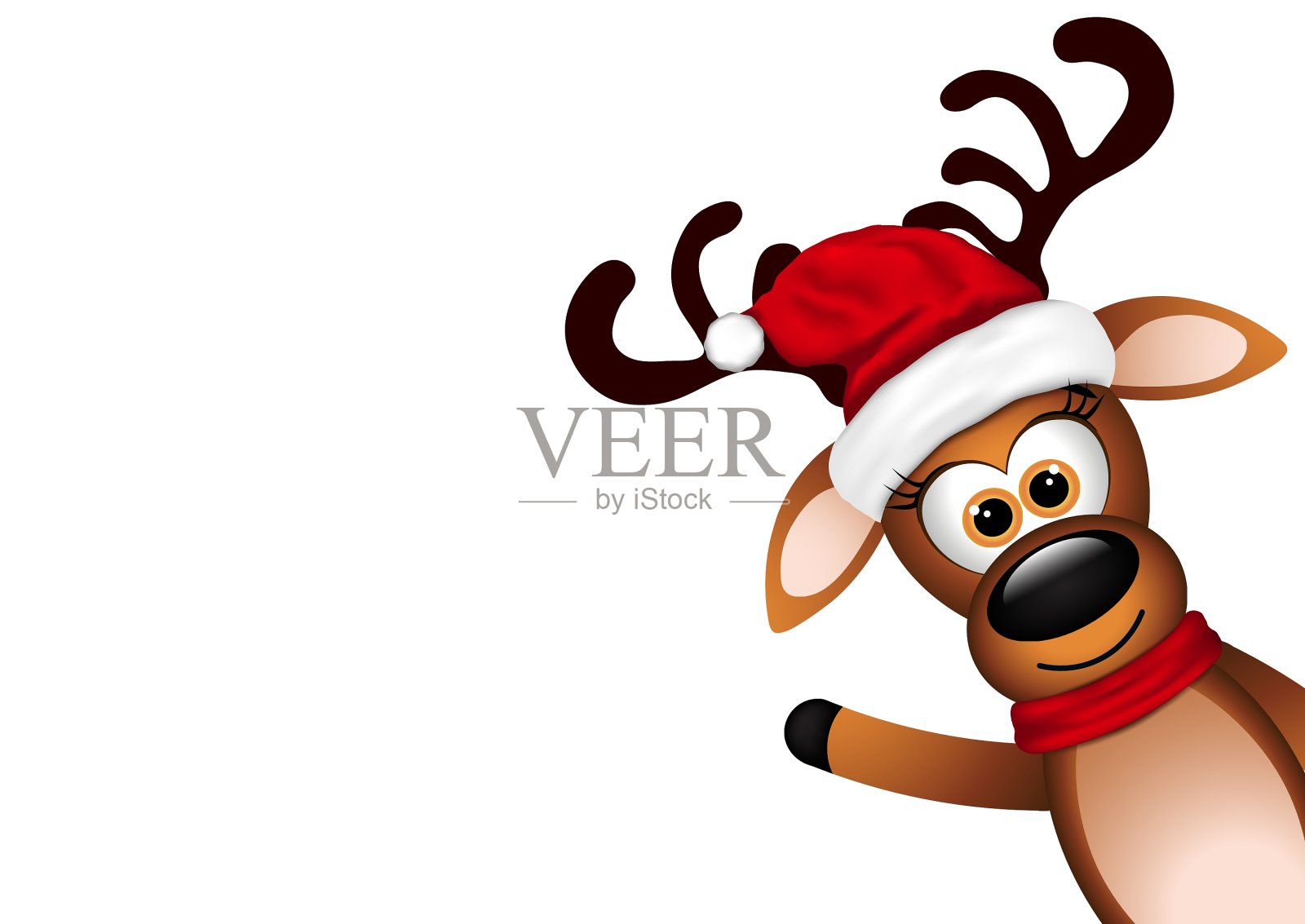 白色背景上的滑稽驯鹿设计元素图片