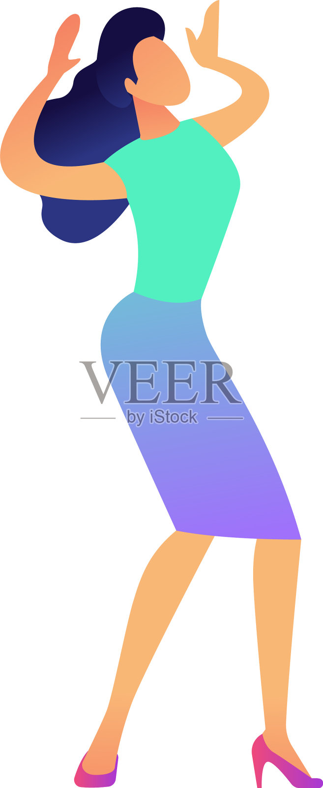 举起双手的女商人设计元素图片