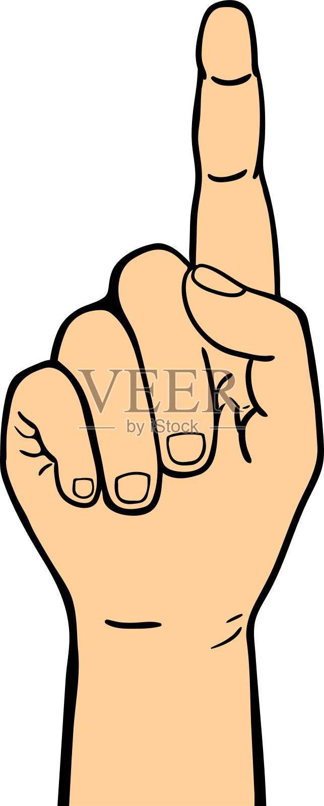 手指指向标志孤立在白色背景设计元素图片