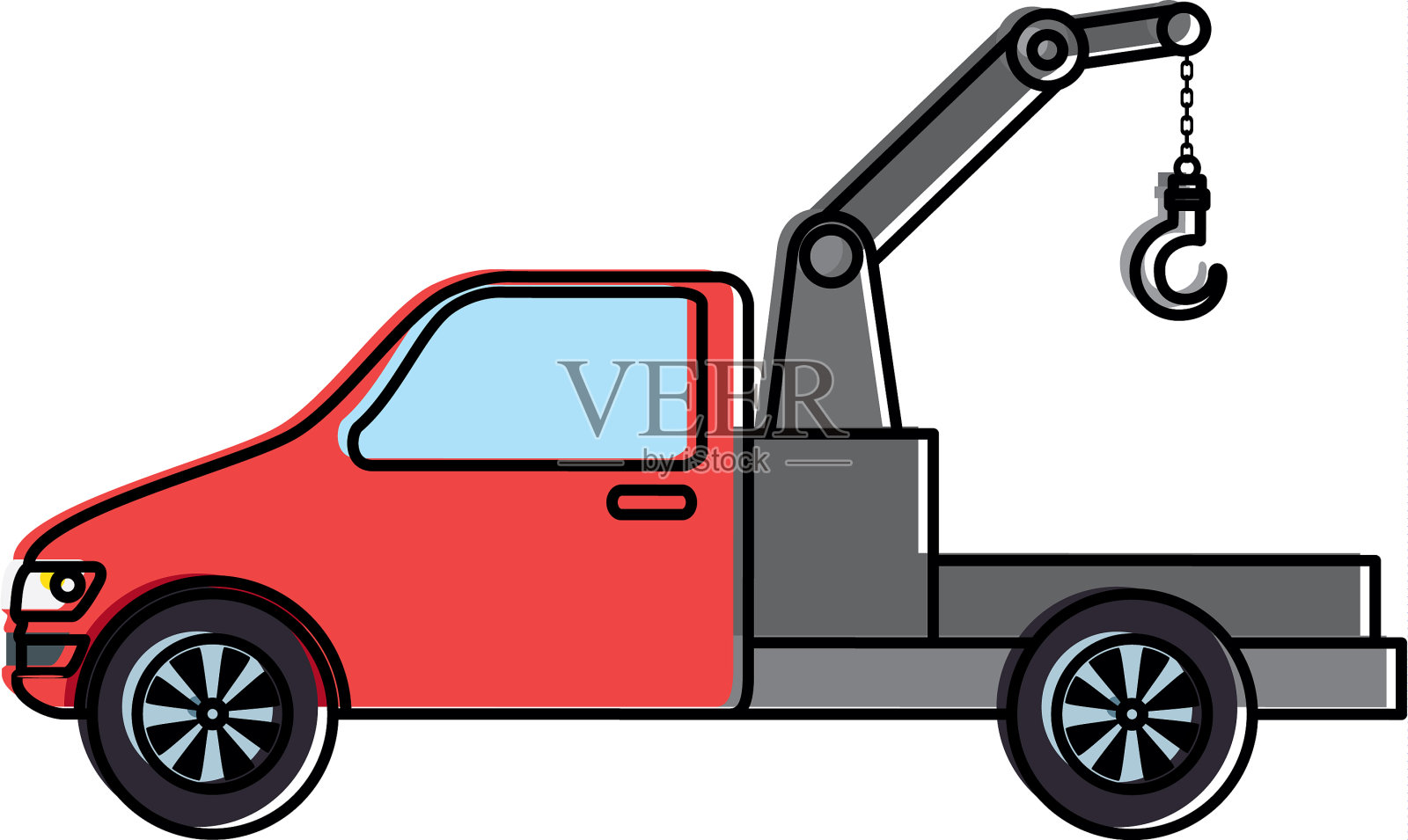 汽车起重机孤立图标设计元素图片