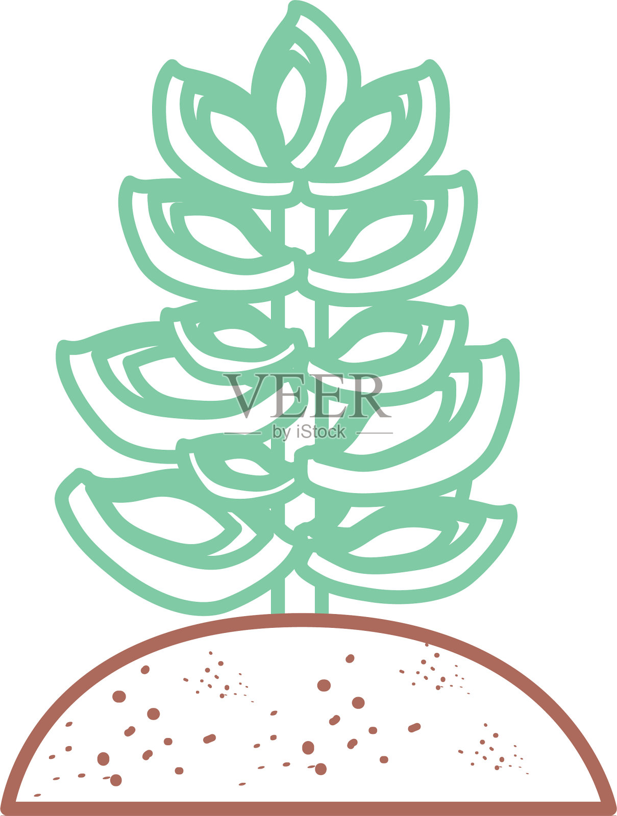 沙漠植物画设计元素图片