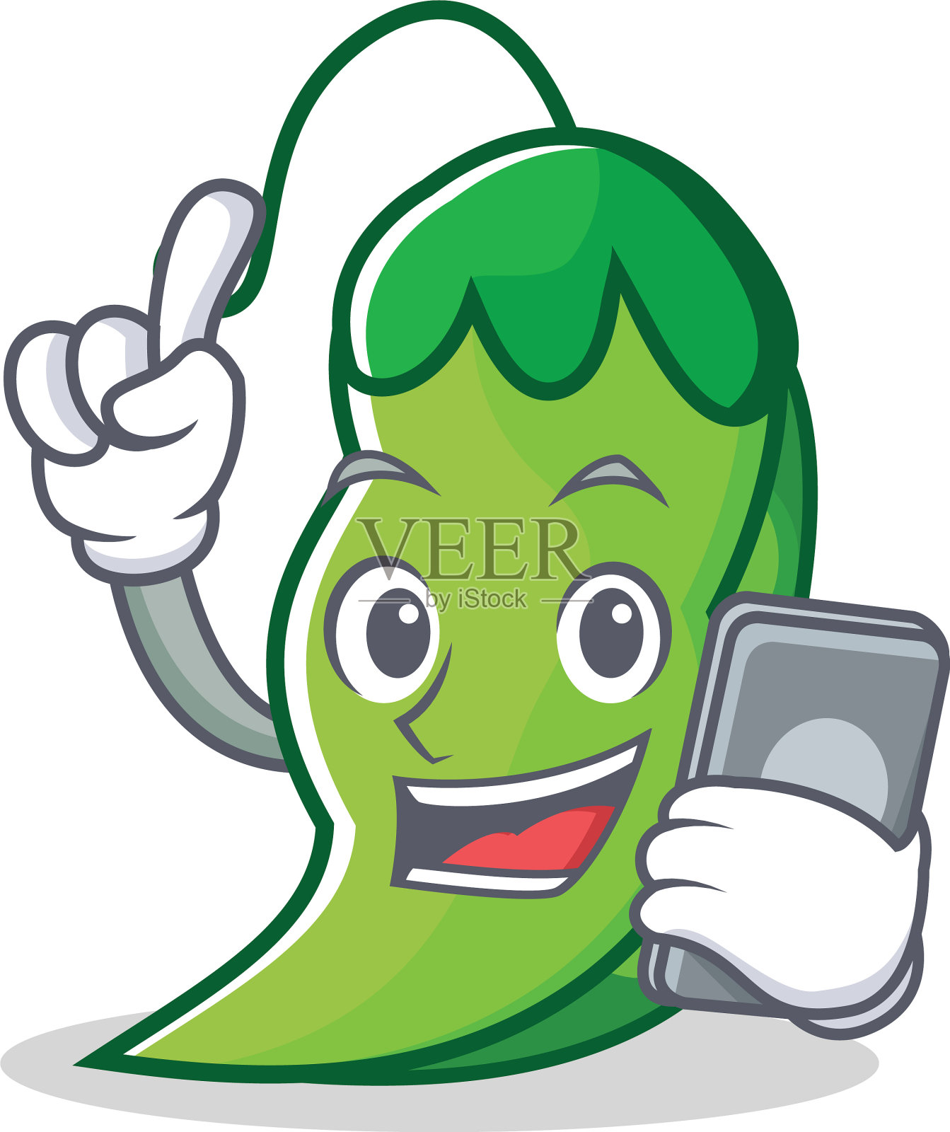 以电话豌豆人物卡通风格设计元素图片