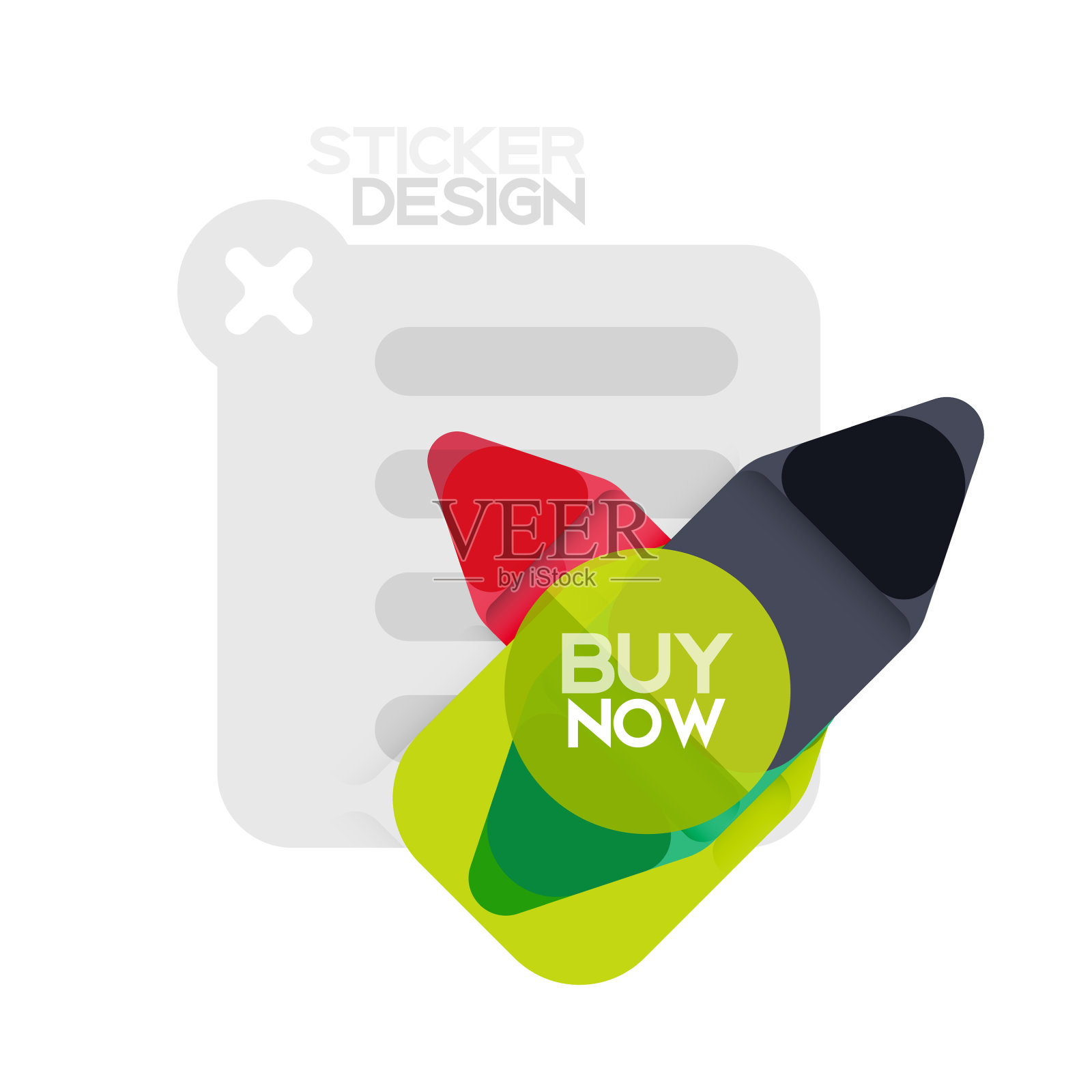 平面设计三角形箭头形状的几何贴纸设计元素图片