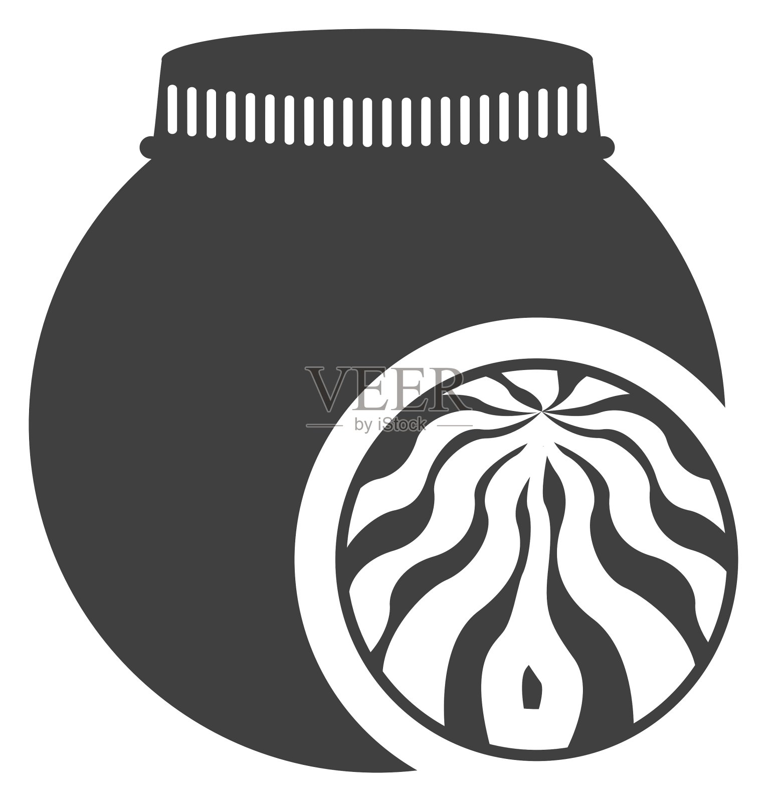 罐装水果在梅森罐单色剪影设计元素图片