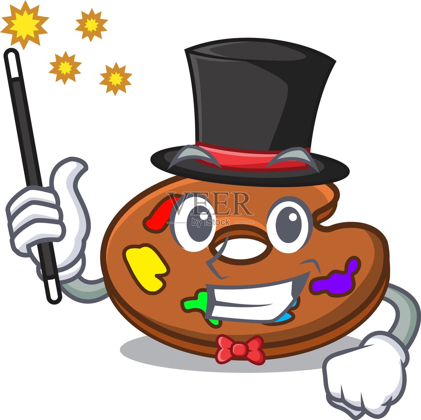 魔术师调色板吉祥物卡通风格设计元素图片