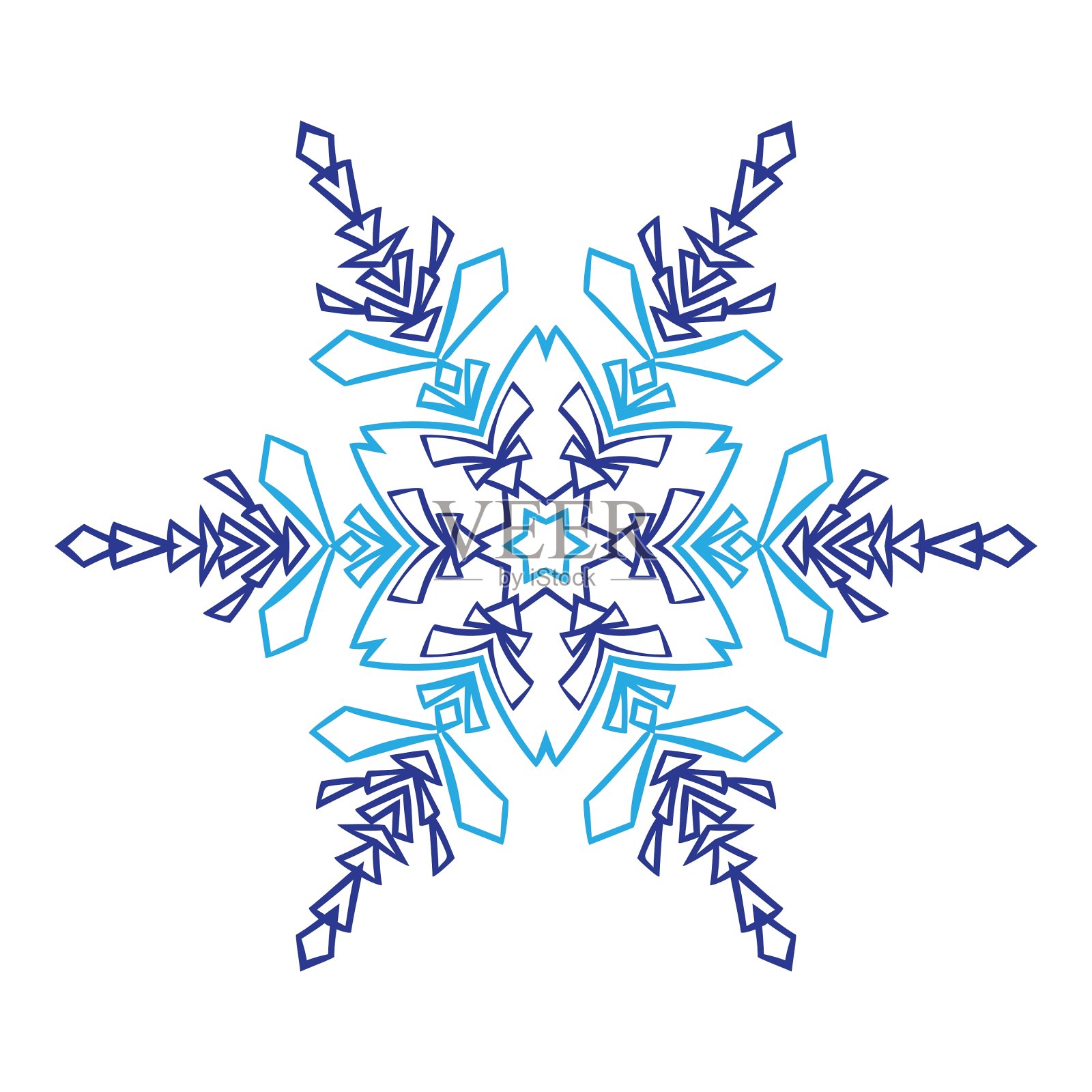 手绘涂鸦自然雪花缠绵设计元素图片