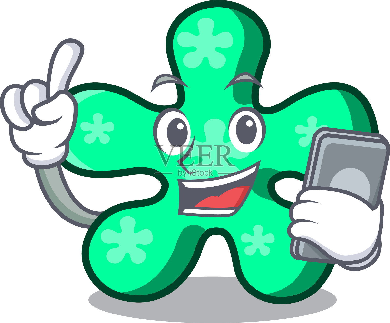 与手机自由形式的人物卡通设计元素图片