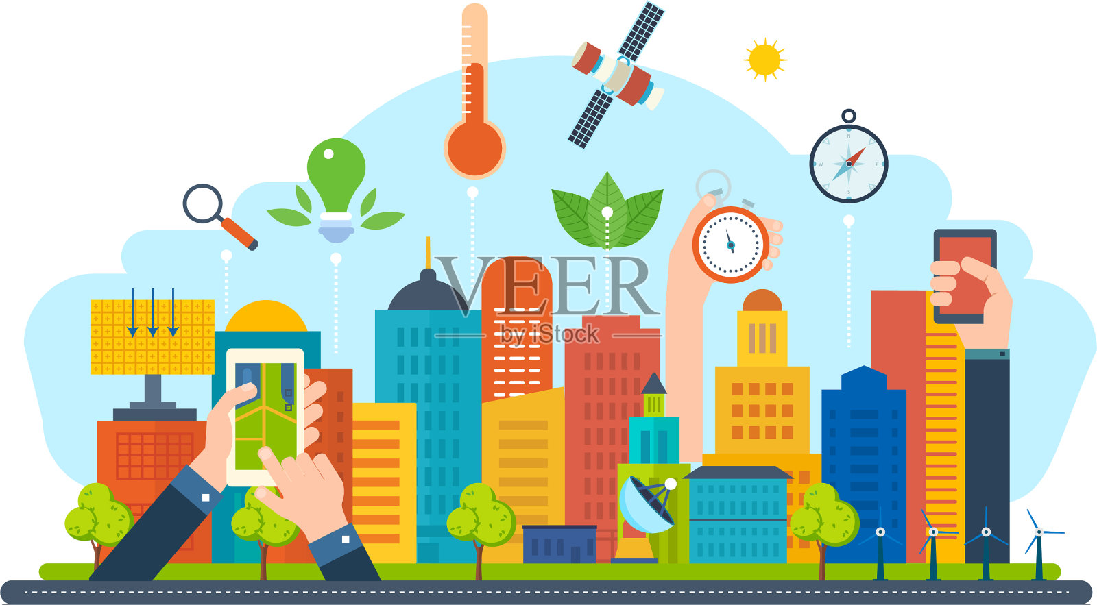 环保技术基础设施建设进展设计元素图片