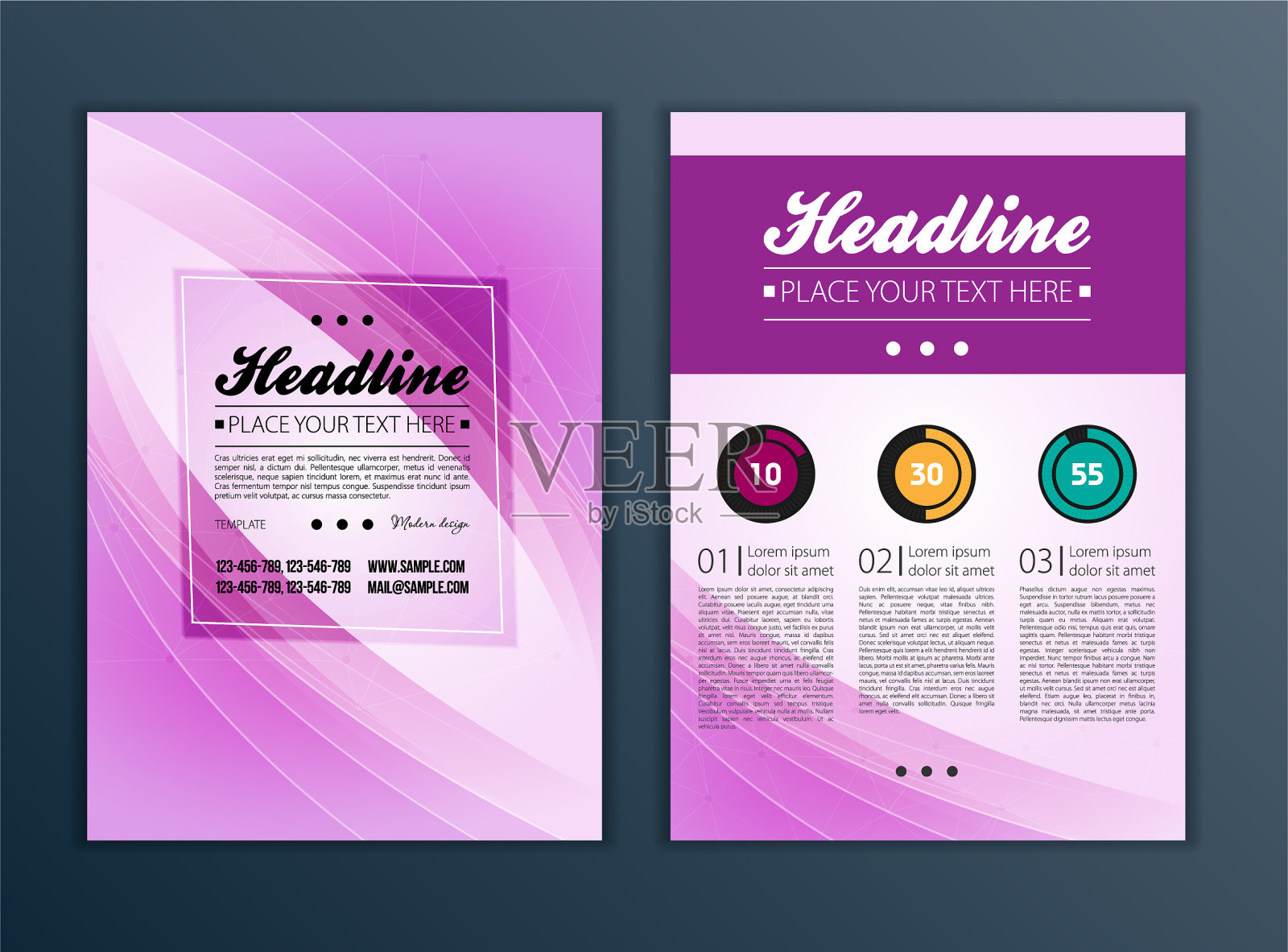 现代抽象的宣传册报告或传单设计设计模板素材