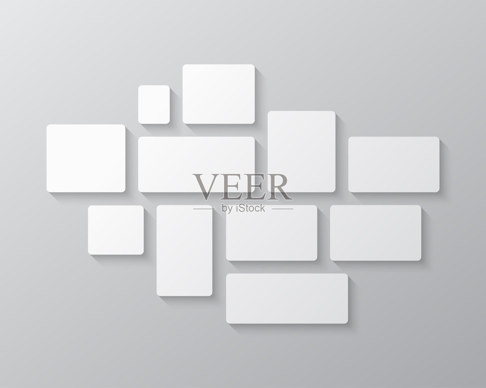 矢量空拼贴板十一图片，照片插画图片素材