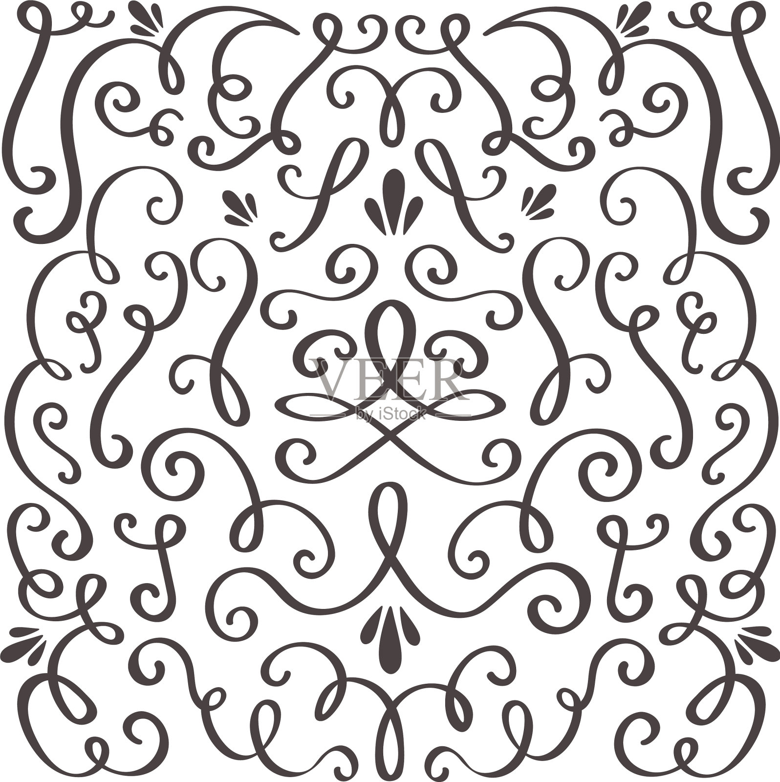 装饰旋涡复古装饰设计元素图片