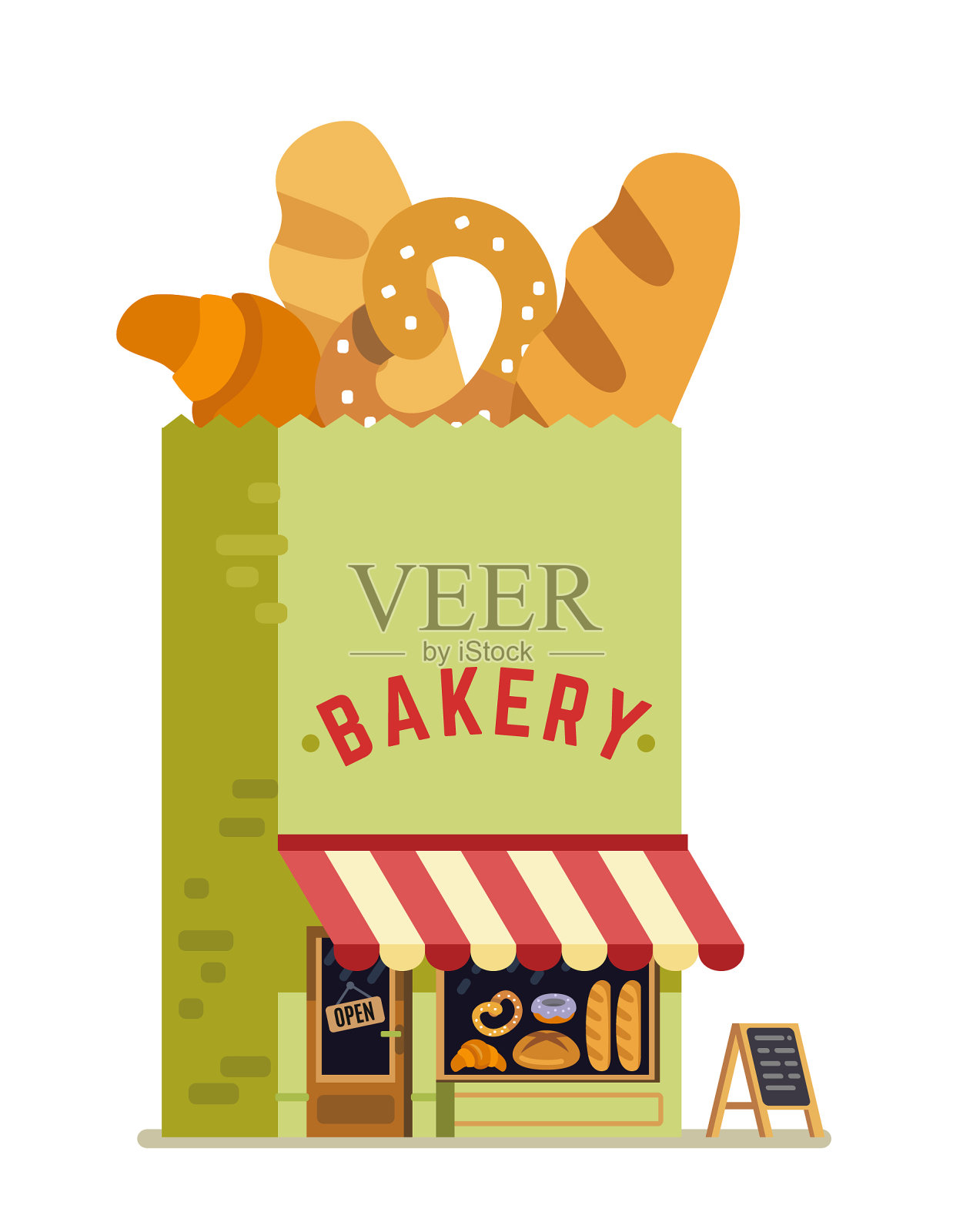 面包店，商店，房子，袋子建筑设计元素图片