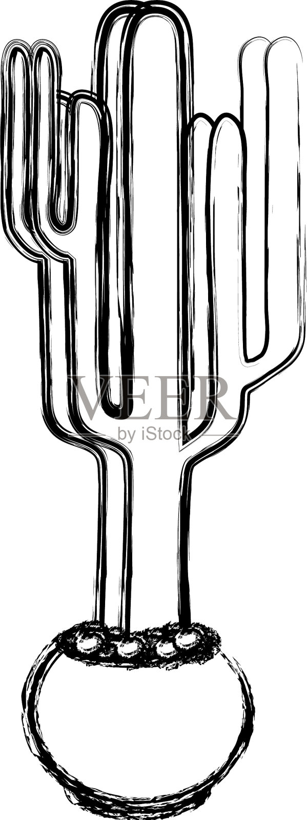 仙人掌植物画设计元素图片