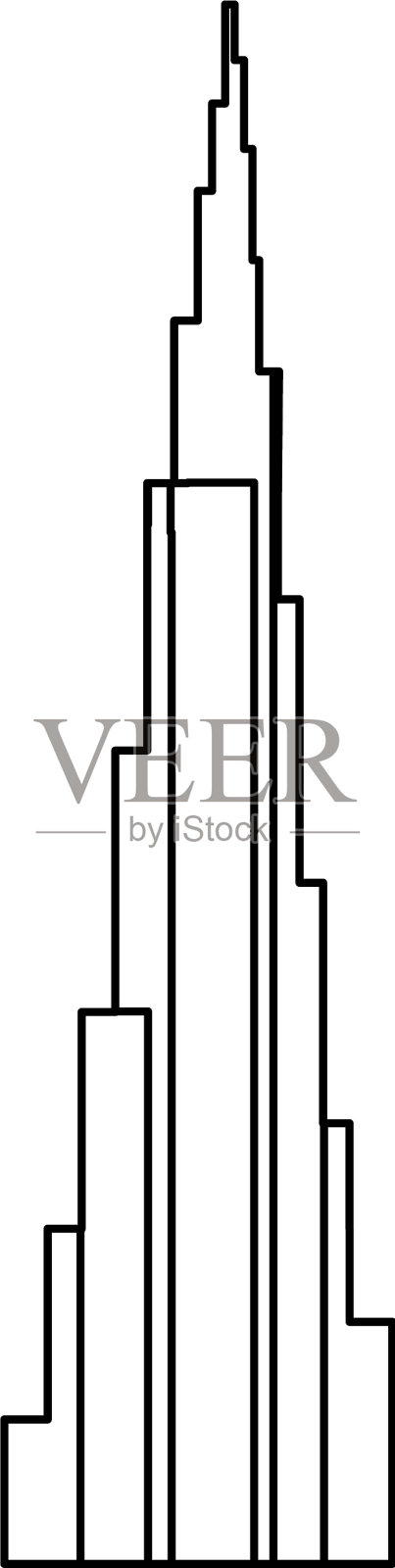 迪拜塔的摩天大楼设计元素图片