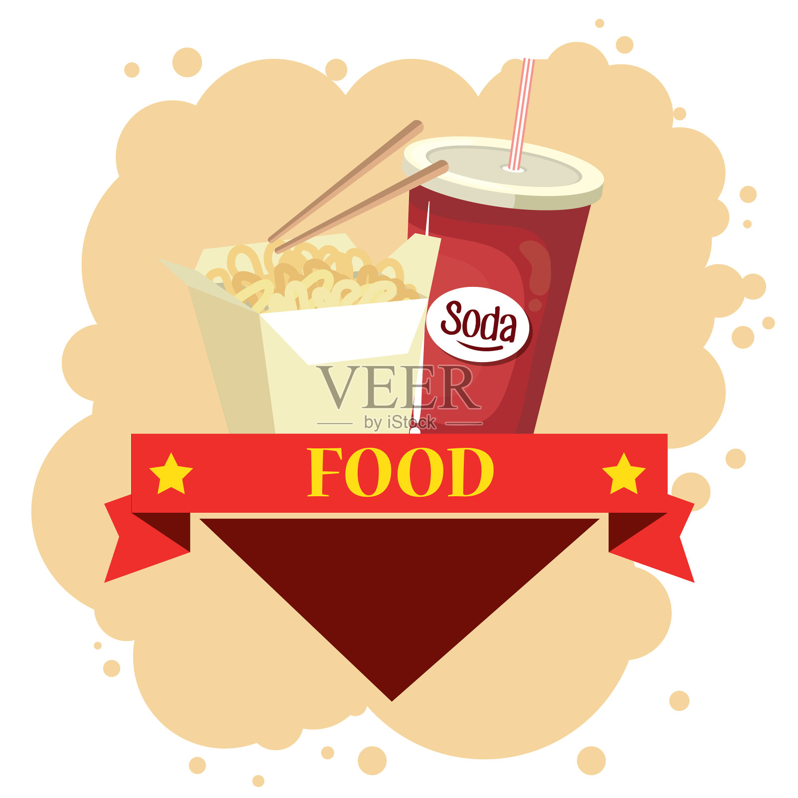 中国菜和苏打水设计元素图片