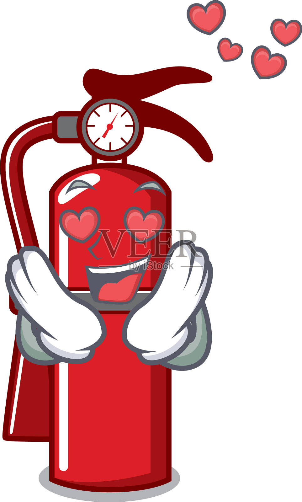 在爱情灭火器吉祥物卡通设计元素图片