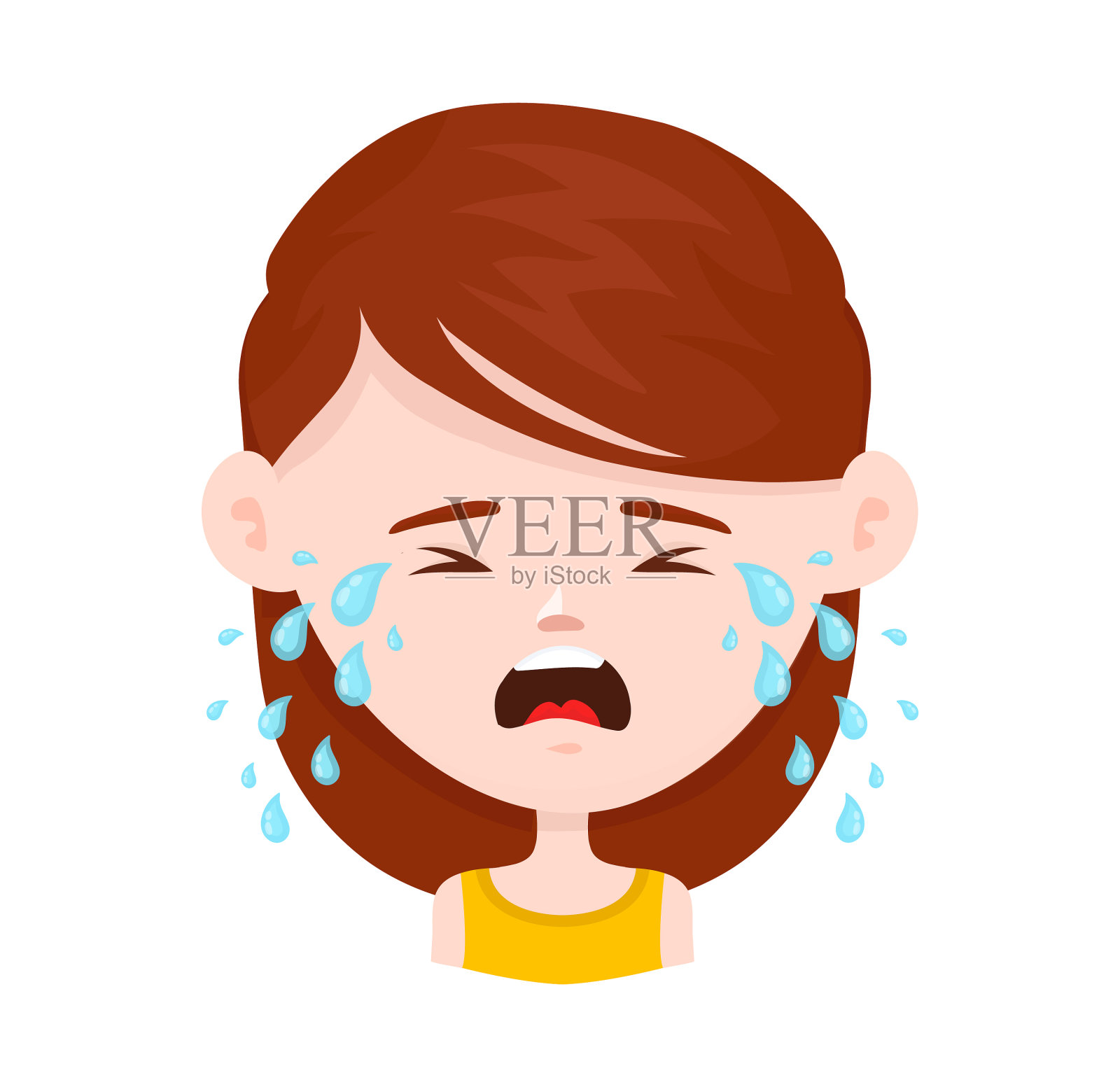 女人年轻的女孩哭扁了设计元素图片