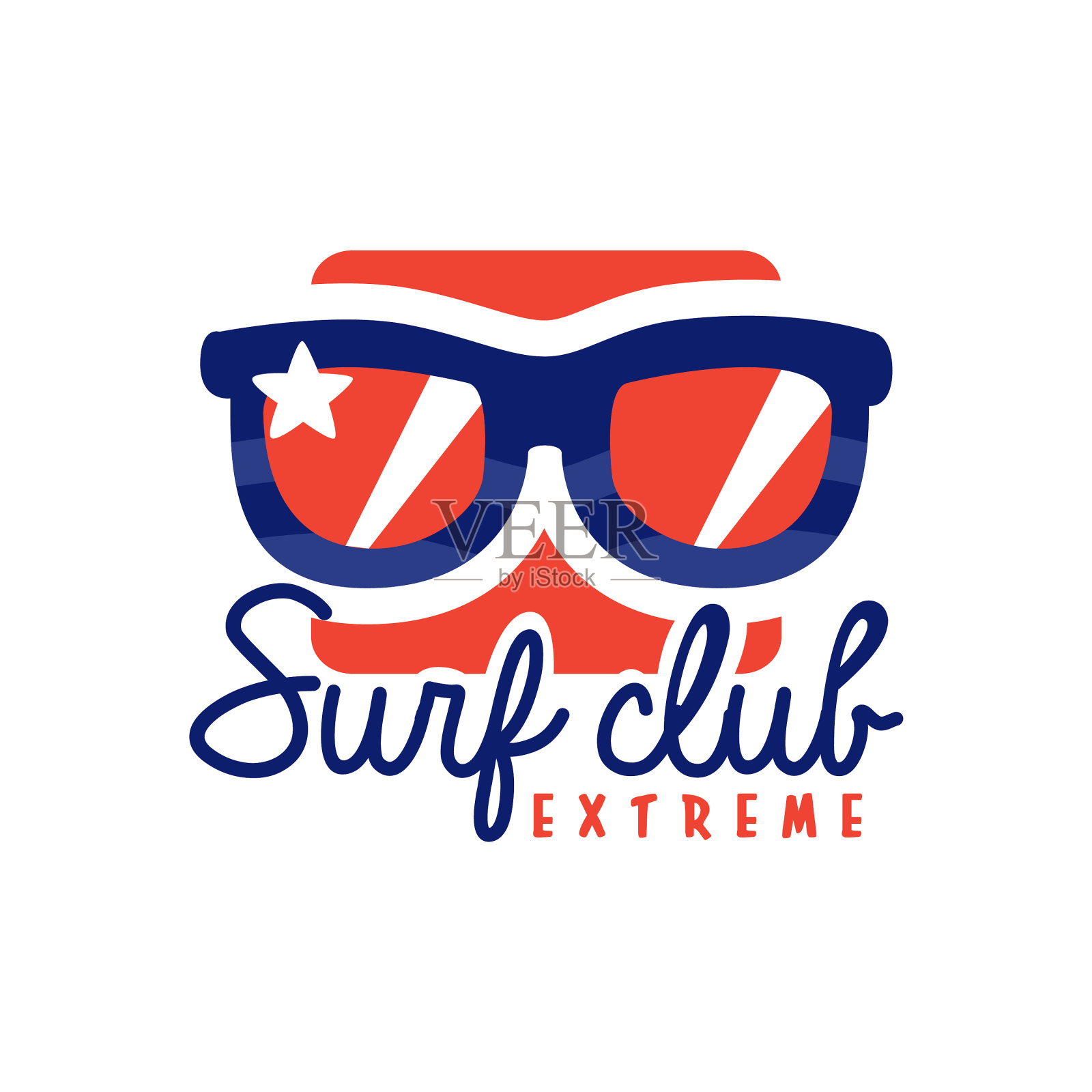 极限冲浪俱乐部标志风帆冲浪复古徽章设计元素图片