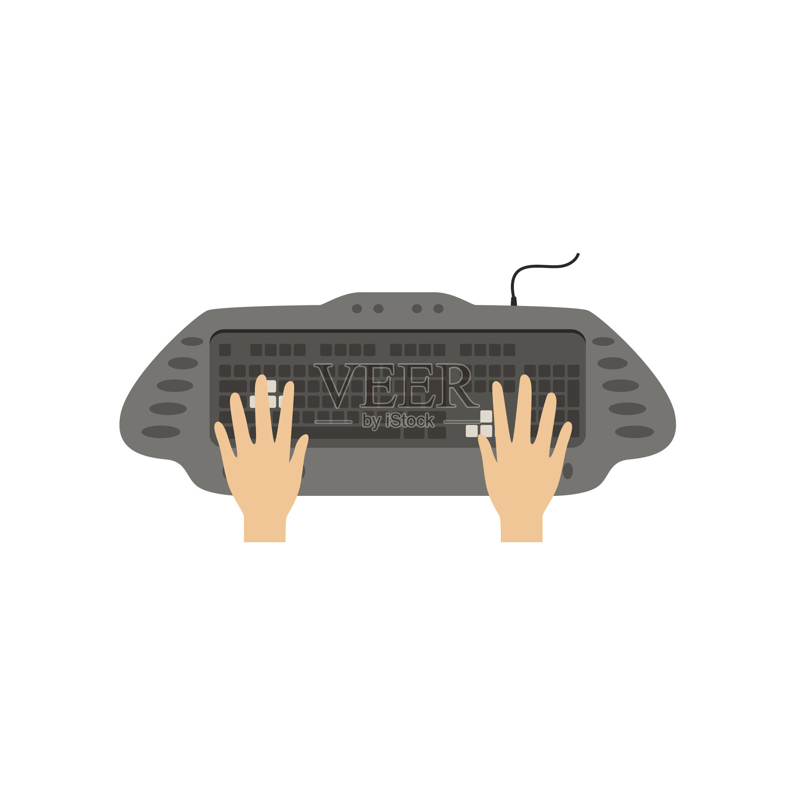 用电脑键盘工作的人的手设计元素图片