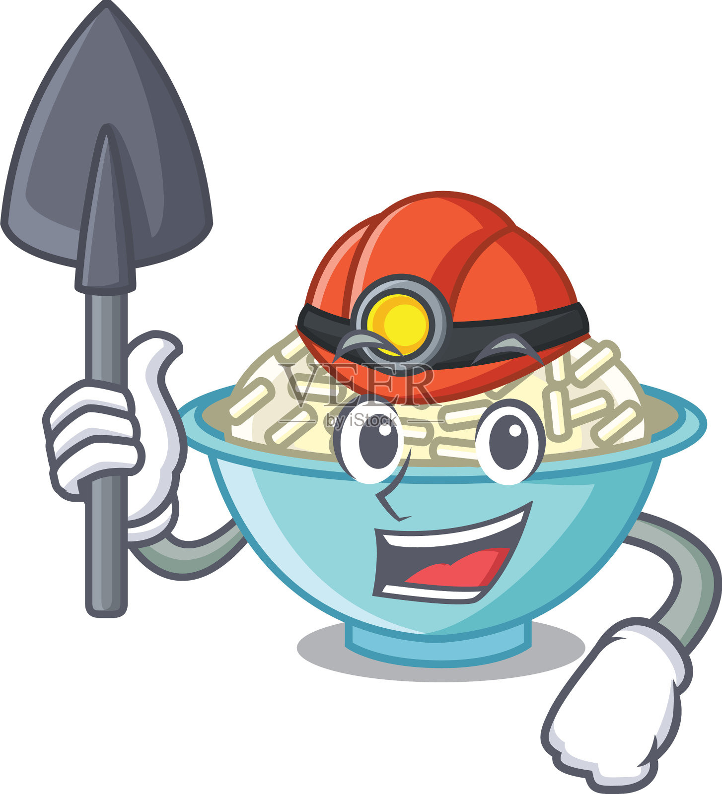 矿工饭碗卡通吉祥物设计元素图片