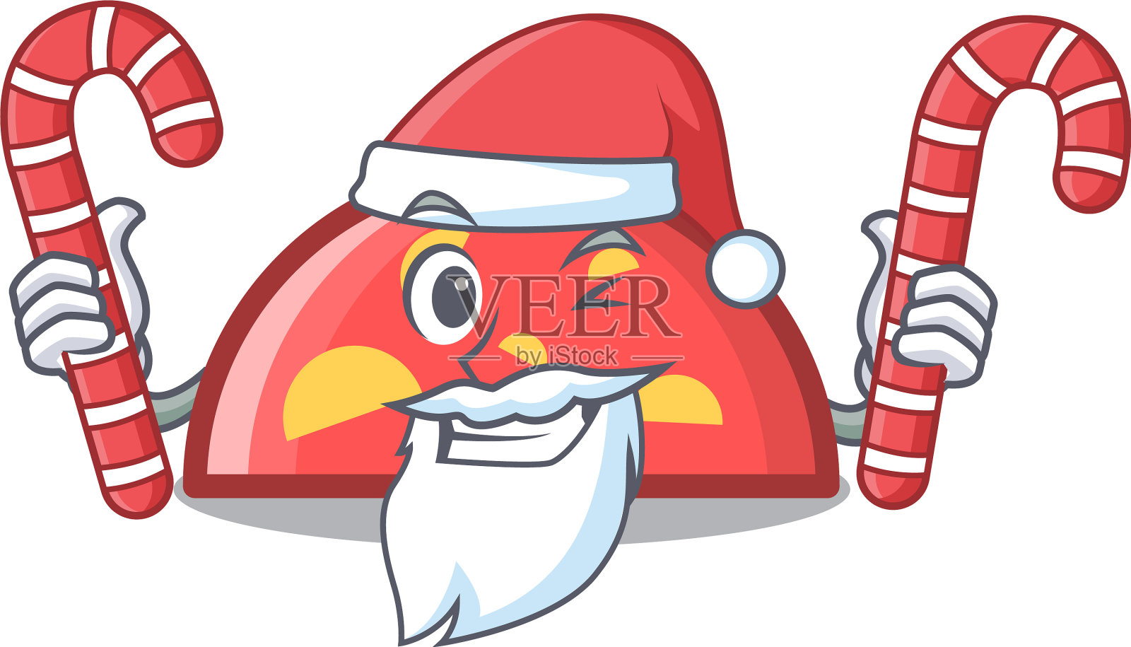 圣诞老人用糖果做成半圆形的卡通吉祥物设计元素图片